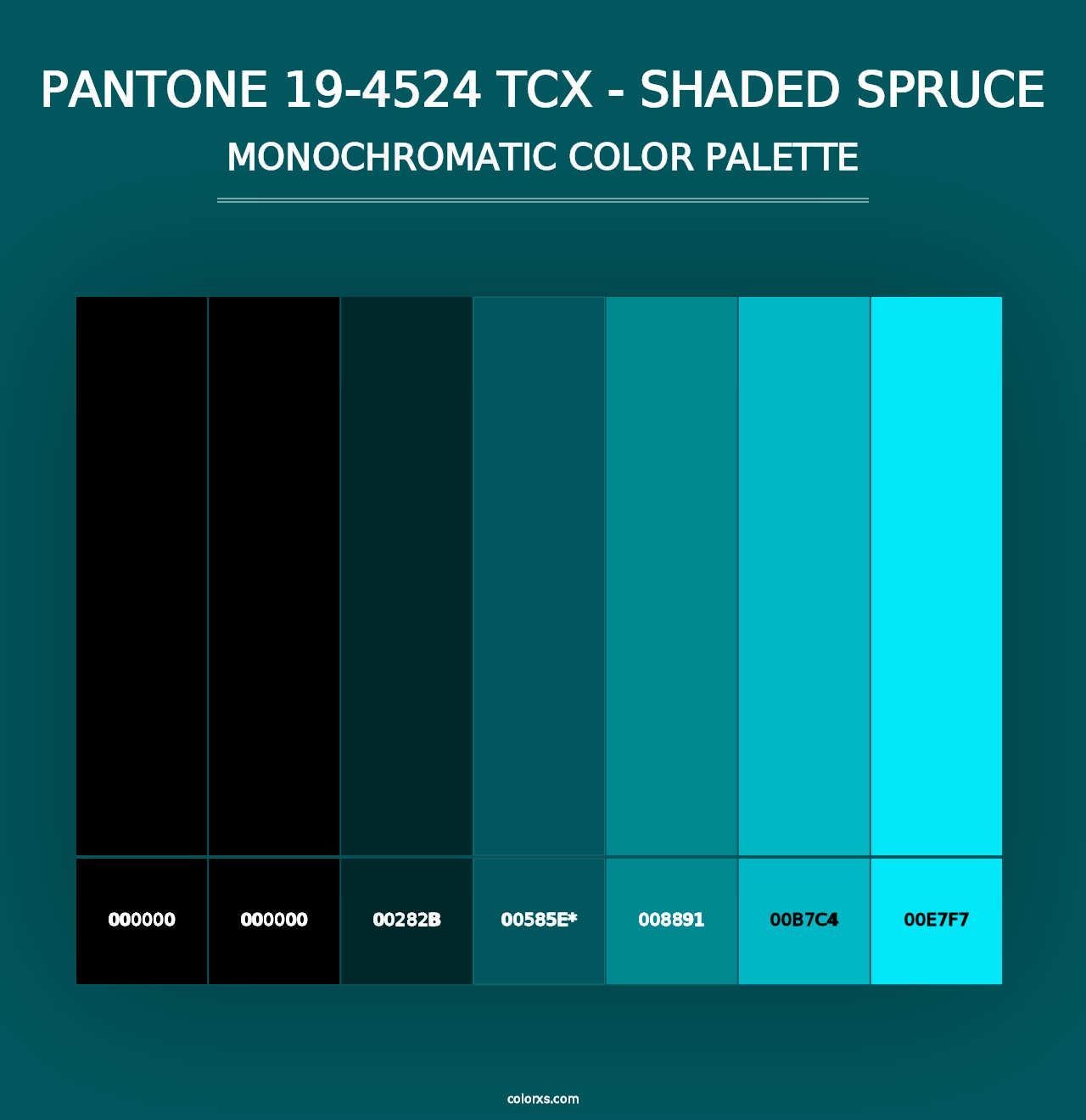 PANTONE 19-4524 TCX - Shaded Spruce - Monochromatic Color Palette