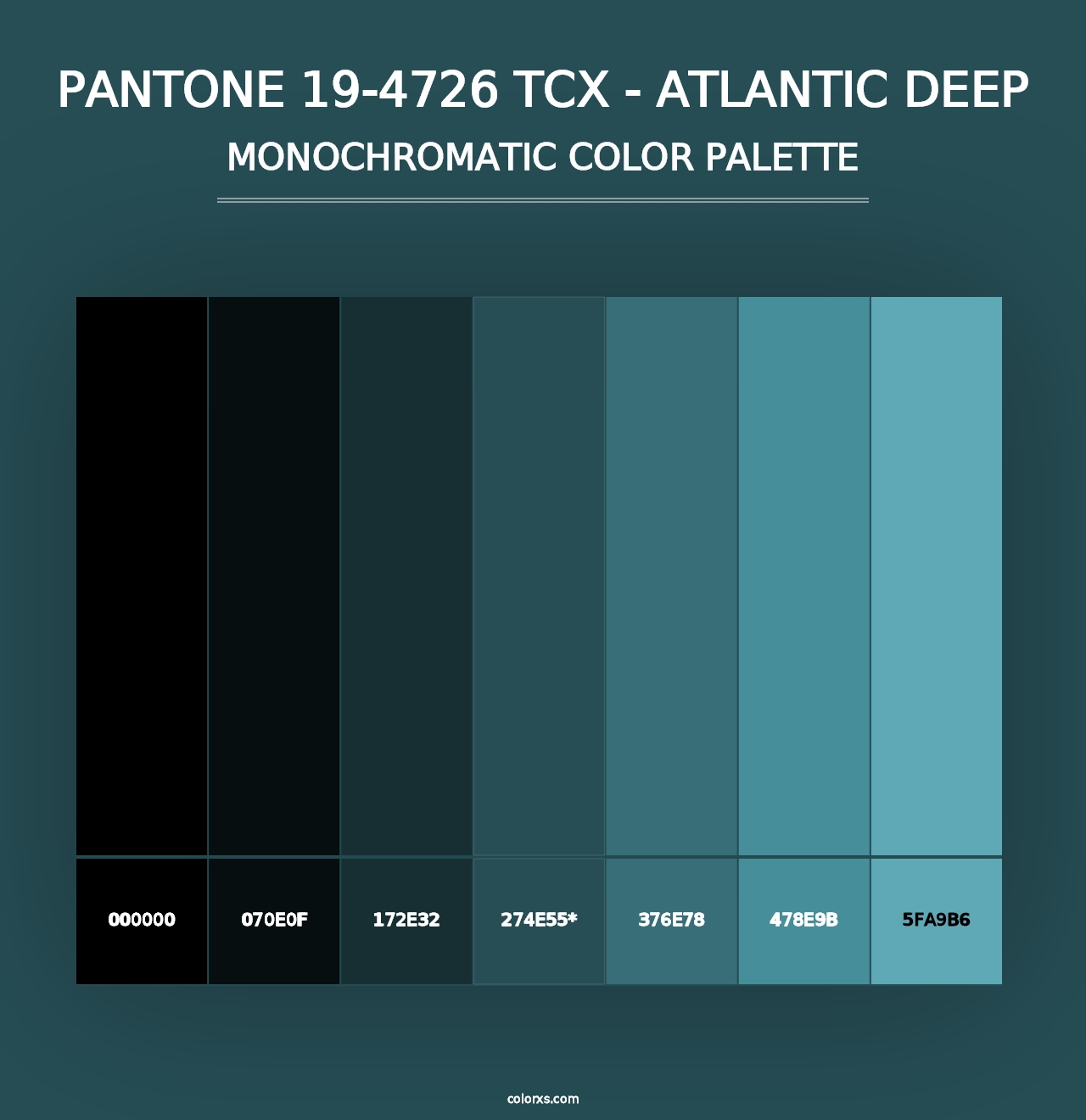 PANTONE 19-4726 TCX - Atlantic Deep - Monochromatic Color Palette