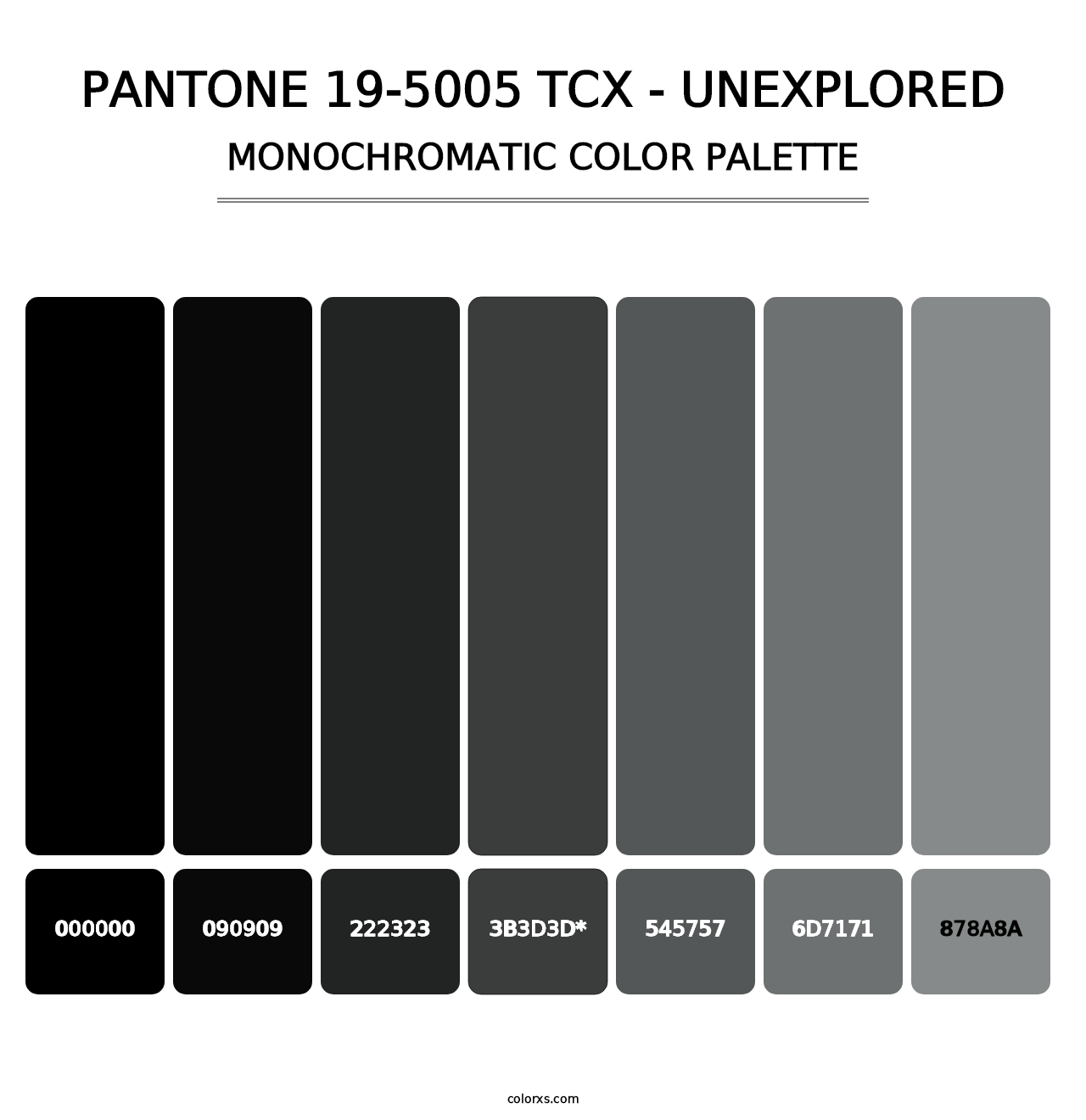 PANTONE 19-5005 TCX - Unexplored - Monochromatic Color Palette