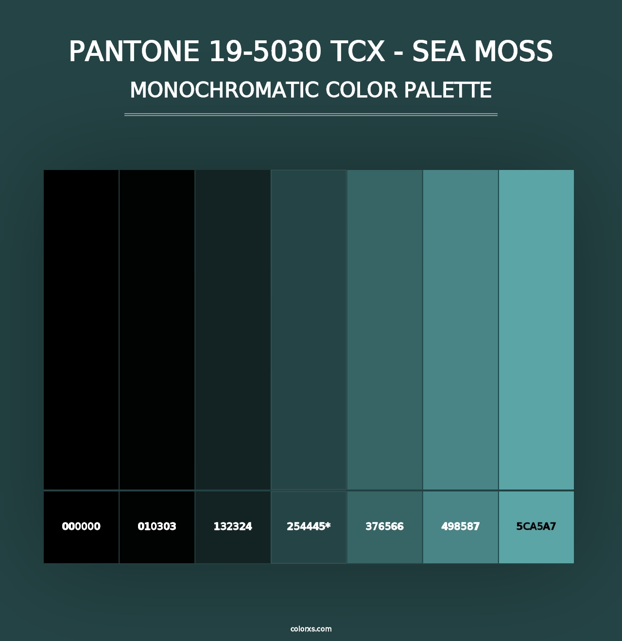 PANTONE 19-5030 TCX - Sea Moss - Monochromatic Color Palette