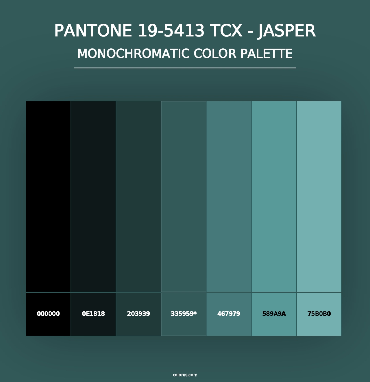 PANTONE 19-5413 TCX - Jasper - Monochromatic Color Palette