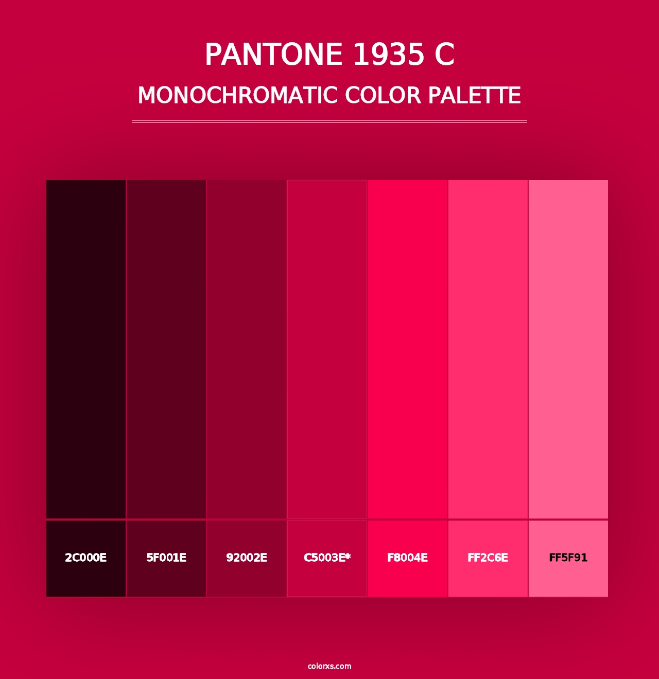 PANTONE 1935 C - Monochromatic Color Palette