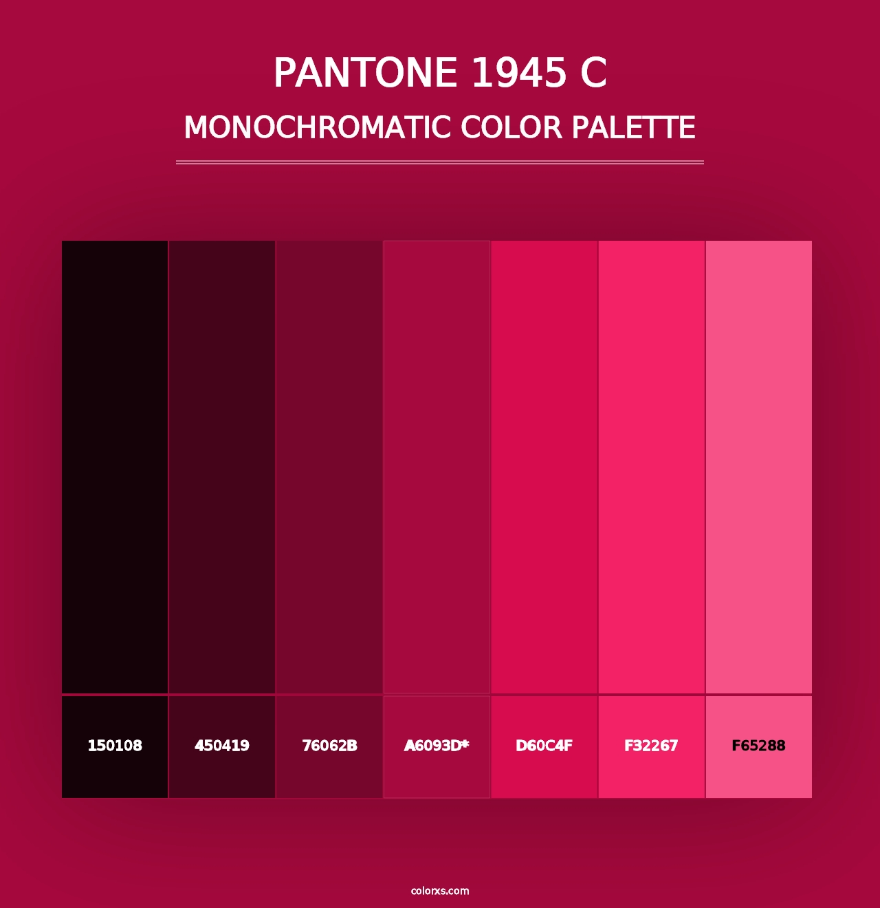 PANTONE 1945 C - Monochromatic Color Palette