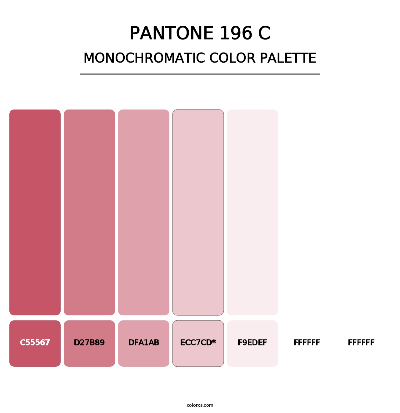 PANTONE 196 C - Monochromatic Color Palette