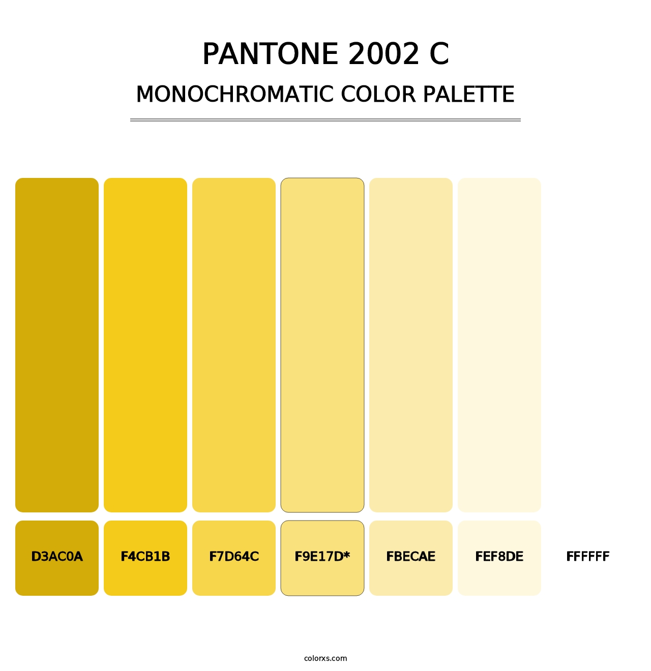 PANTONE 2002 C - Monochromatic Color Palette