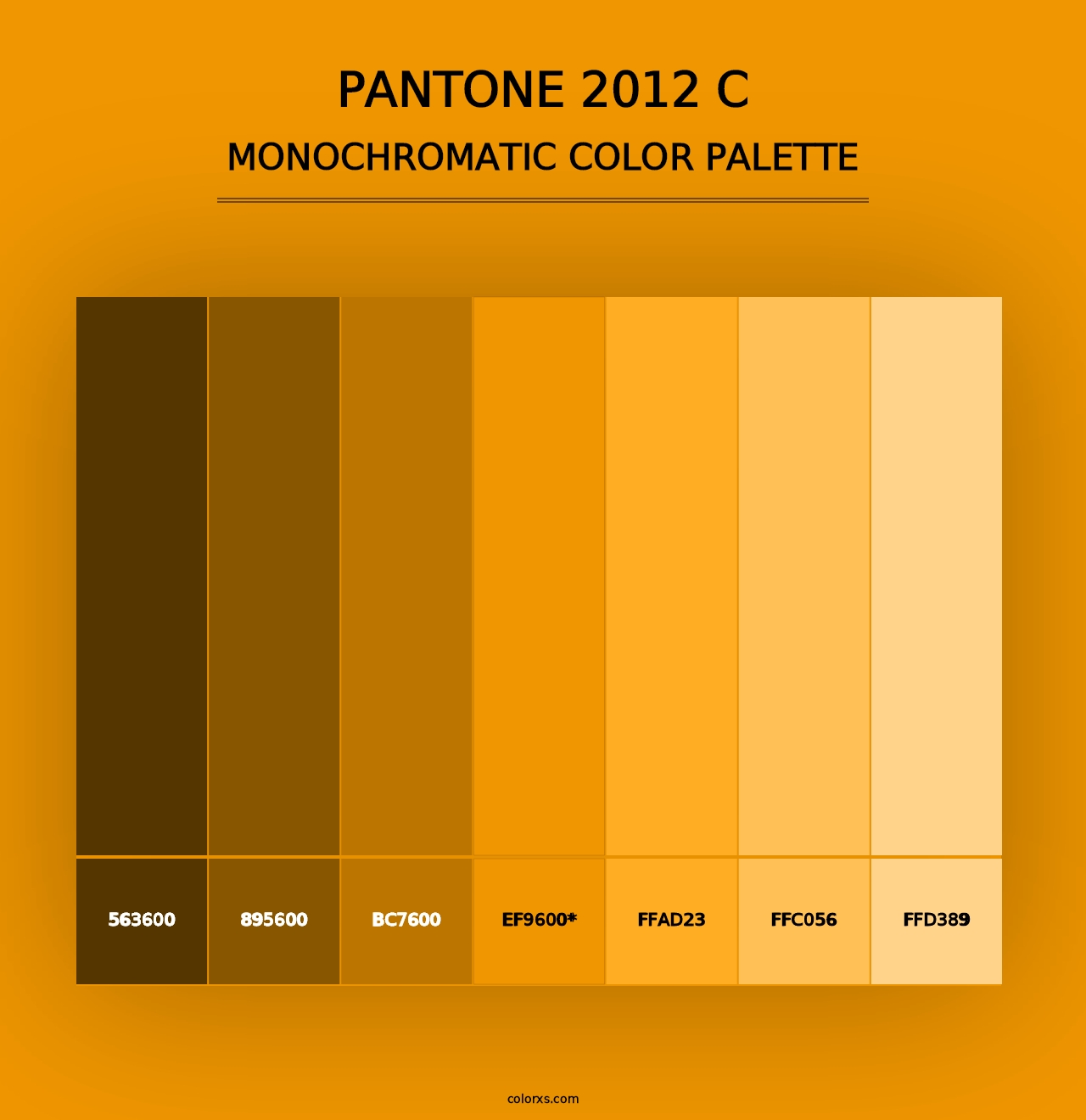 PANTONE 2012 C - Monochromatic Color Palette