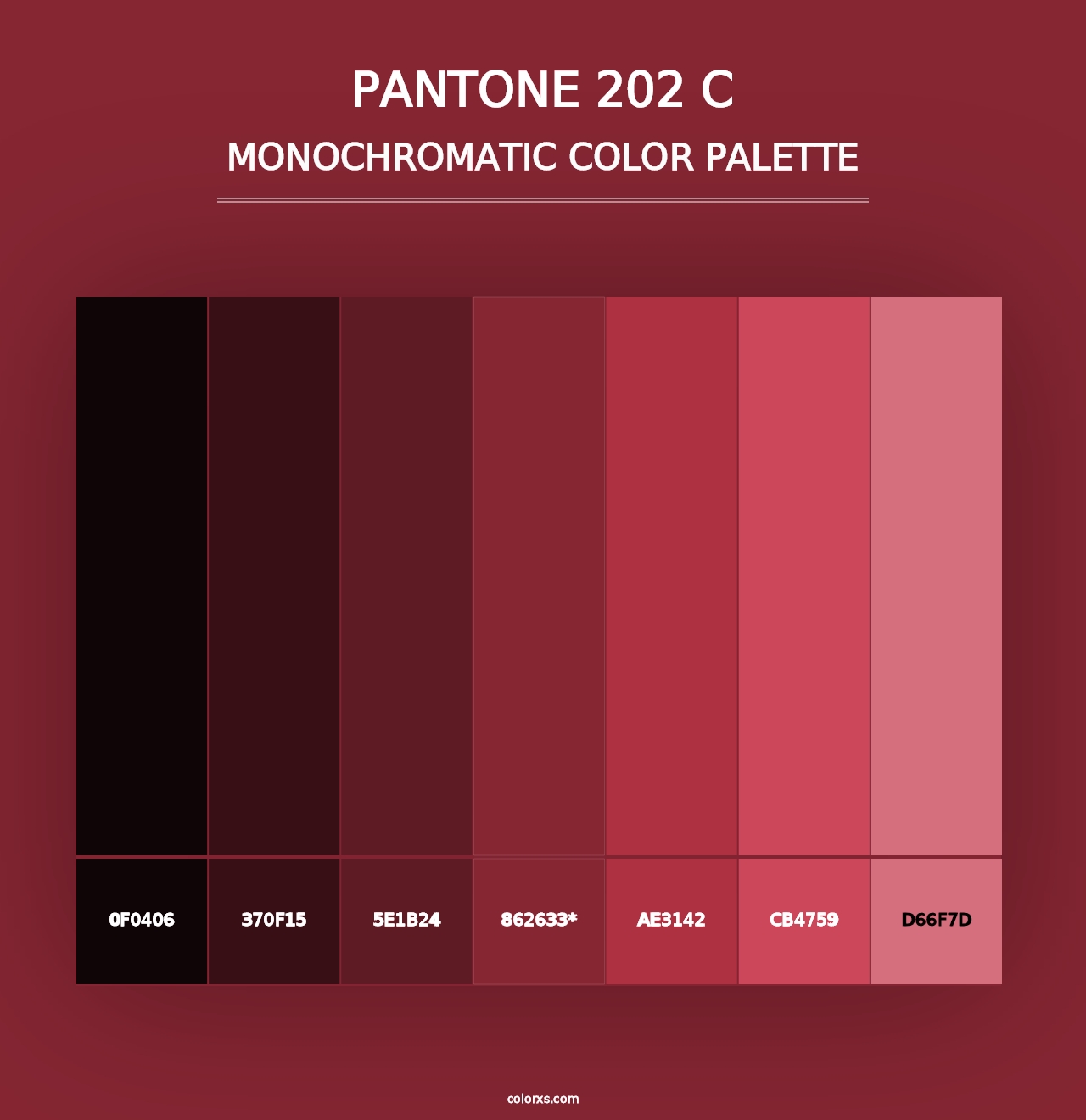 PANTONE 202 C - Monochromatic Color Palette