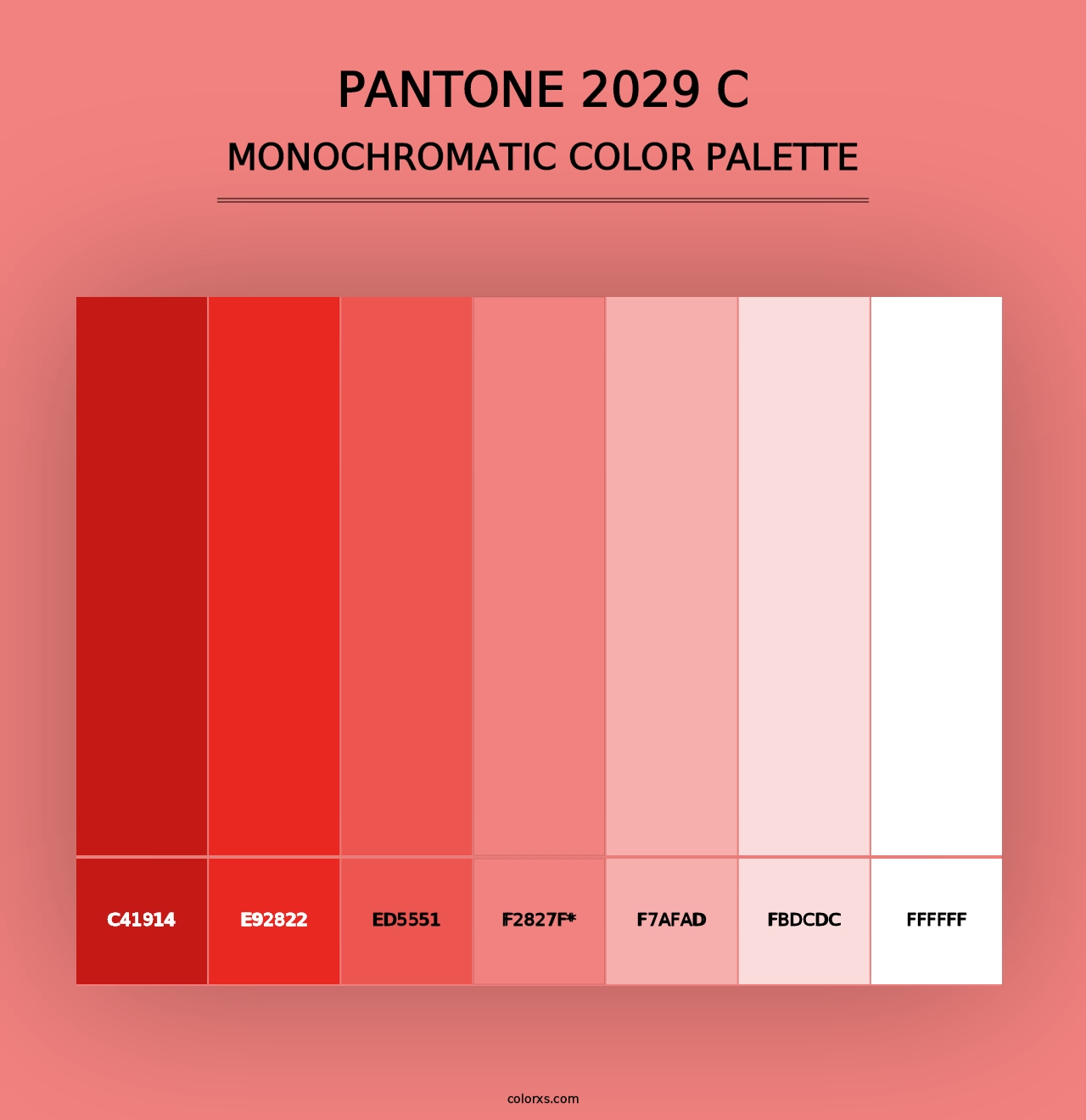 PANTONE 2029 C - Monochromatic Color Palette