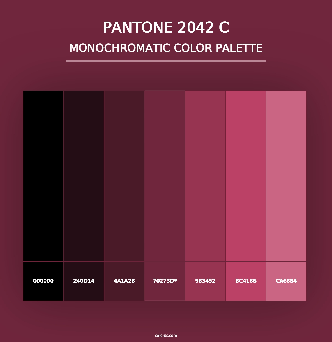 PANTONE 2042 C - Monochromatic Color Palette