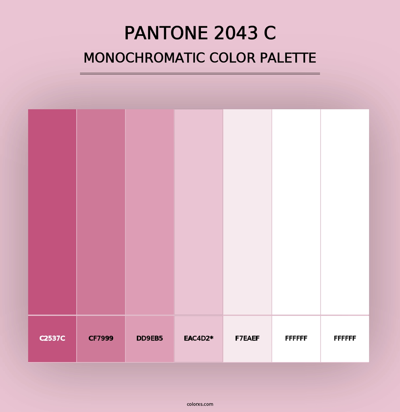 PANTONE 2043 C - Monochromatic Color Palette