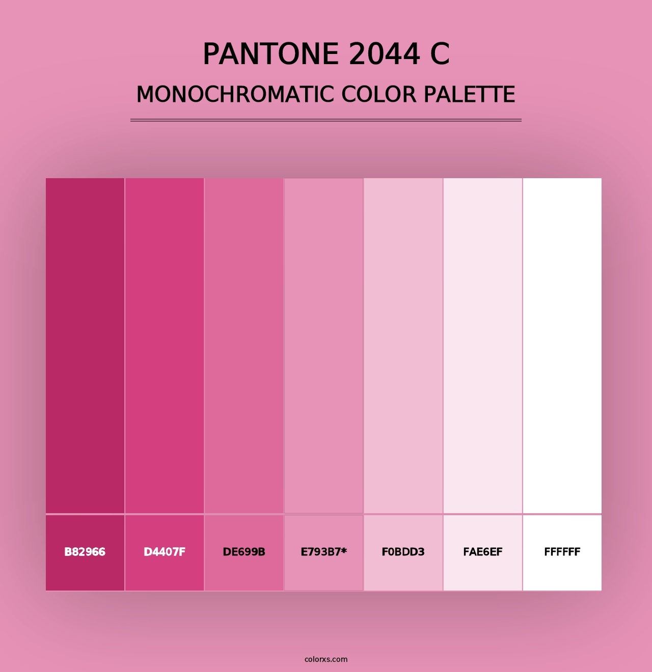 PANTONE 2044 C - Monochromatic Color Palette