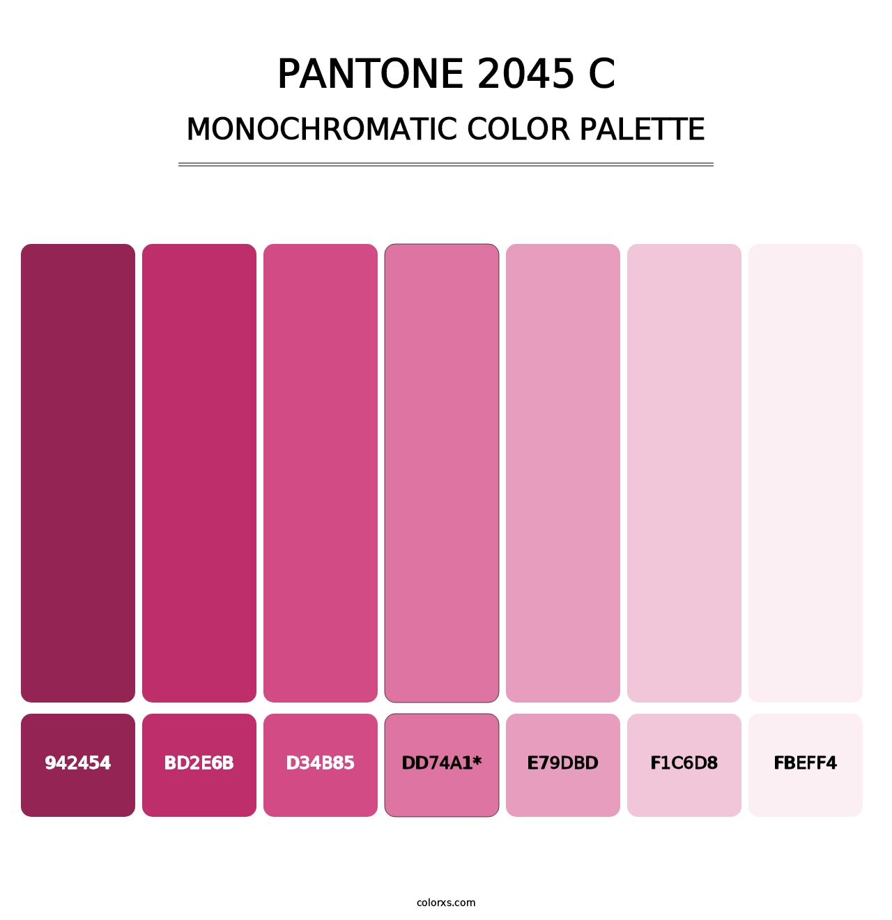 PANTONE 2045 C - Monochromatic Color Palette