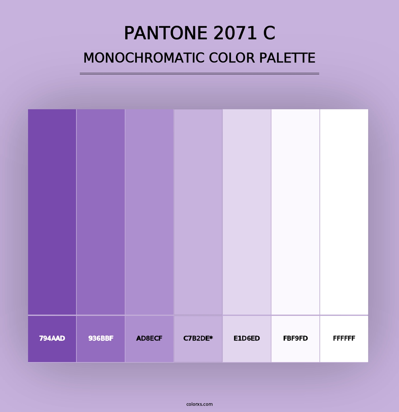 PANTONE 2071 C - Monochromatic Color Palette