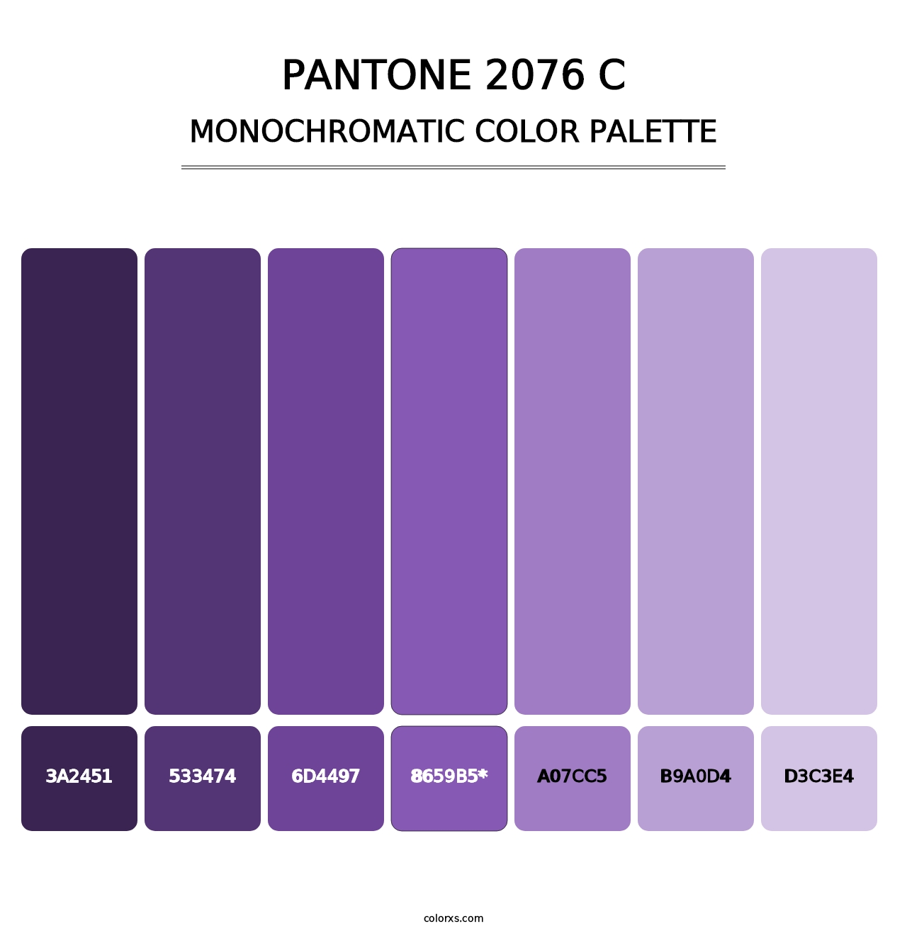 PANTONE 2076 C - Monochromatic Color Palette