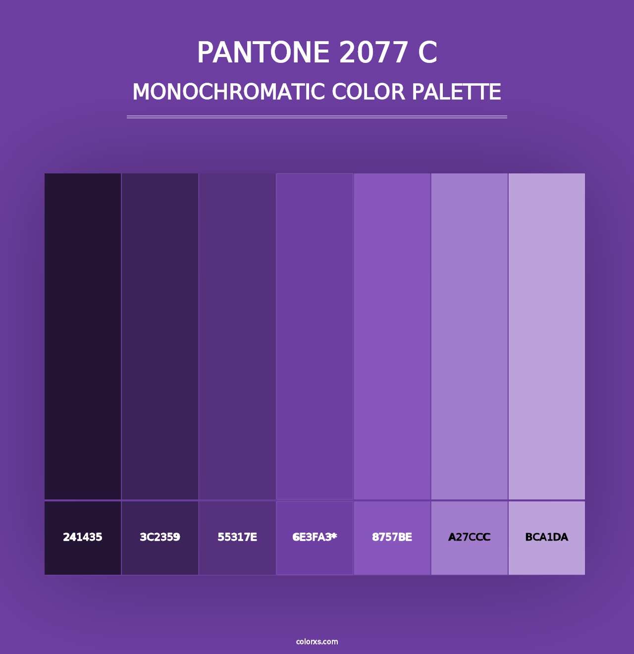 PANTONE 2077 C - Monochromatic Color Palette