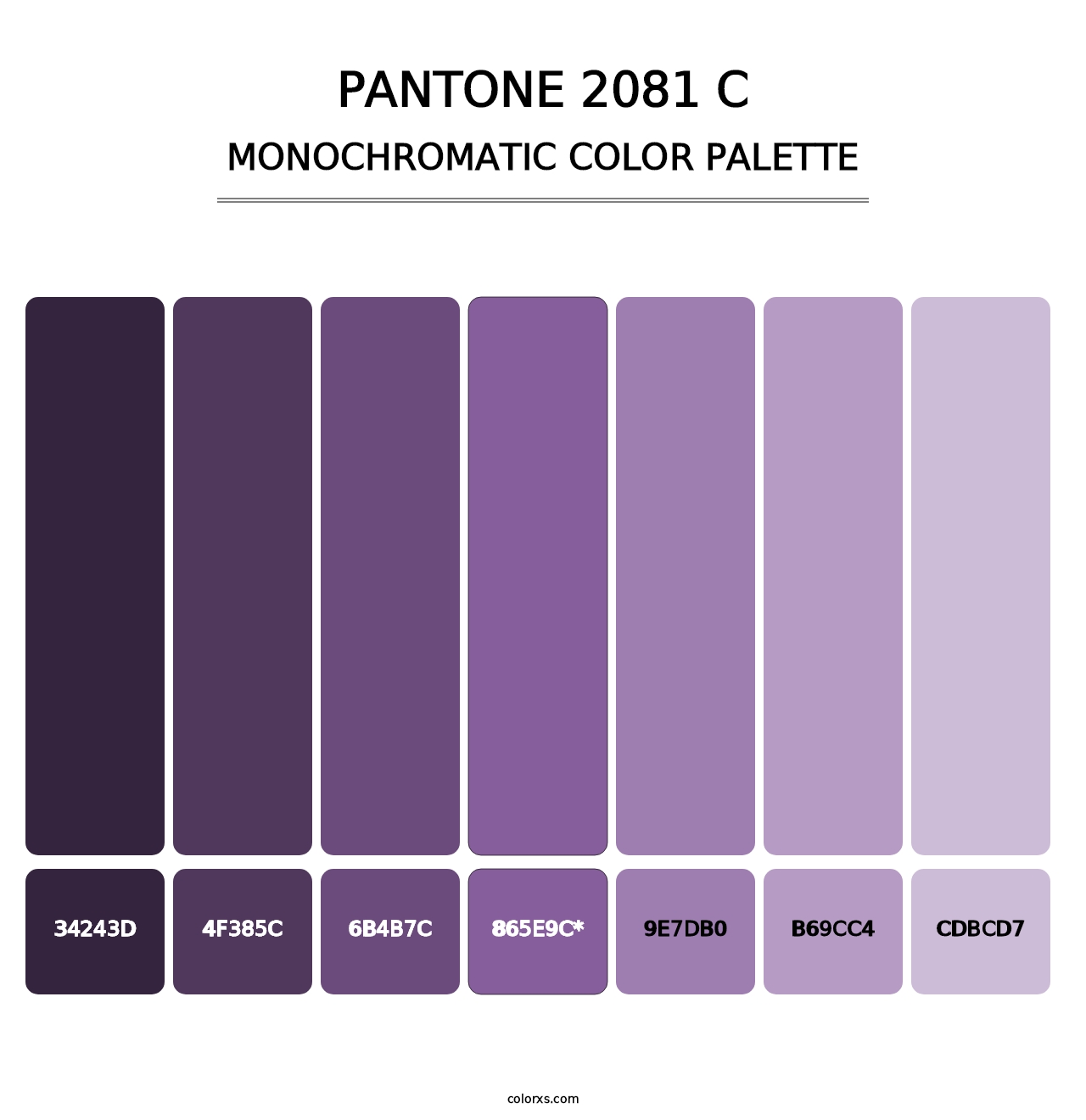 PANTONE 2081 C - Monochromatic Color Palette