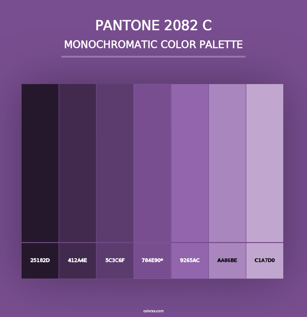 PANTONE 2082 C - Monochromatic Color Palette