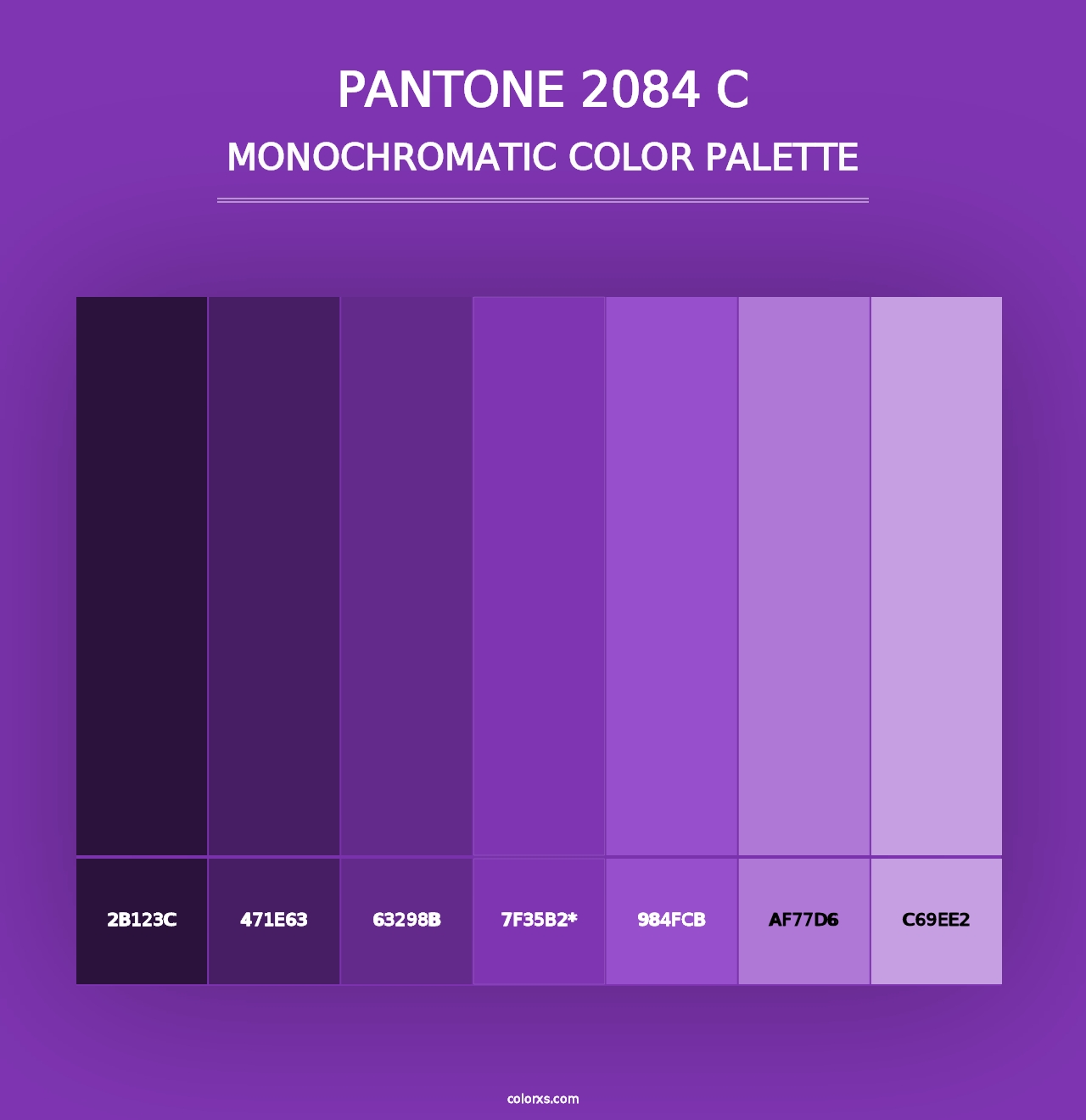 PANTONE 2084 C - Monochromatic Color Palette