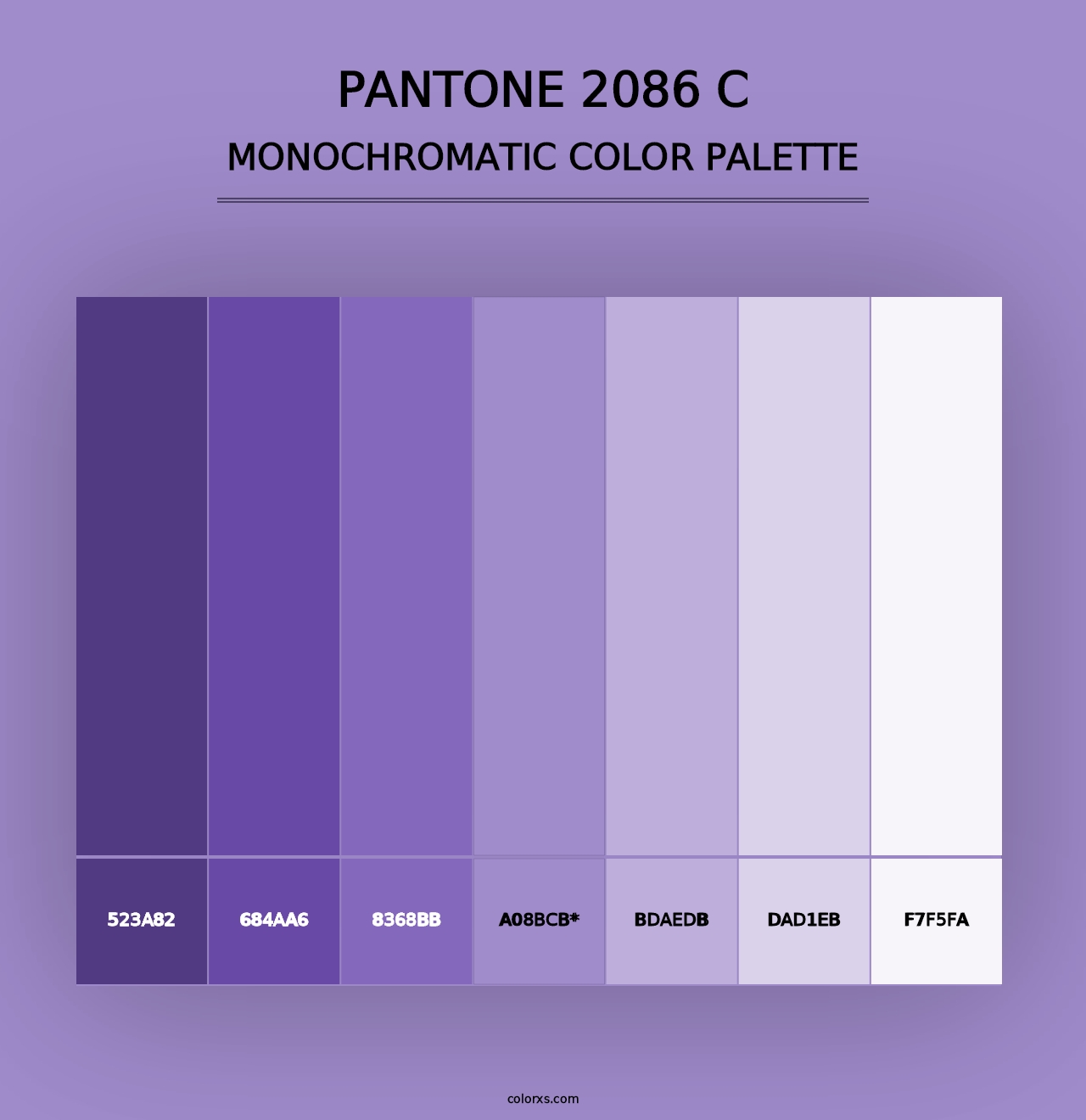 PANTONE 2086 C - Monochromatic Color Palette