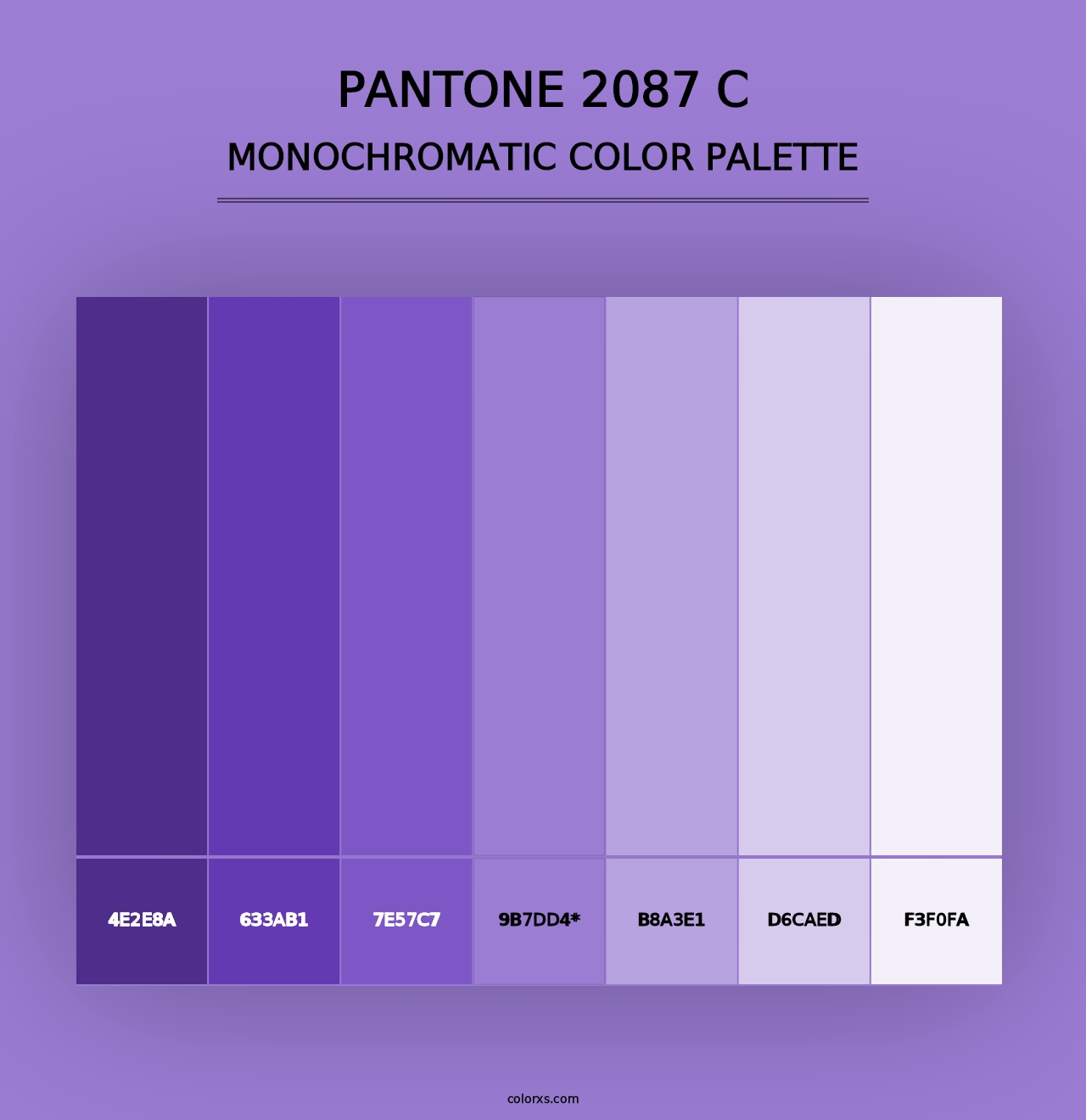 PANTONE 2087 C - Monochromatic Color Palette