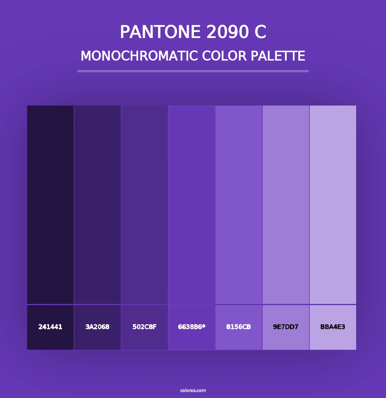 PANTONE 2090 C - Monochromatic Color Palette