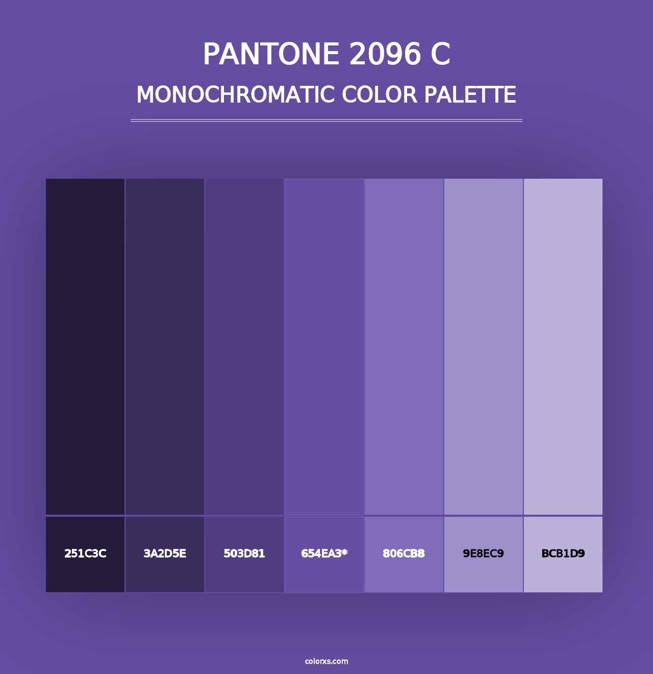 PANTONE 2096 C - Monochromatic Color Palette