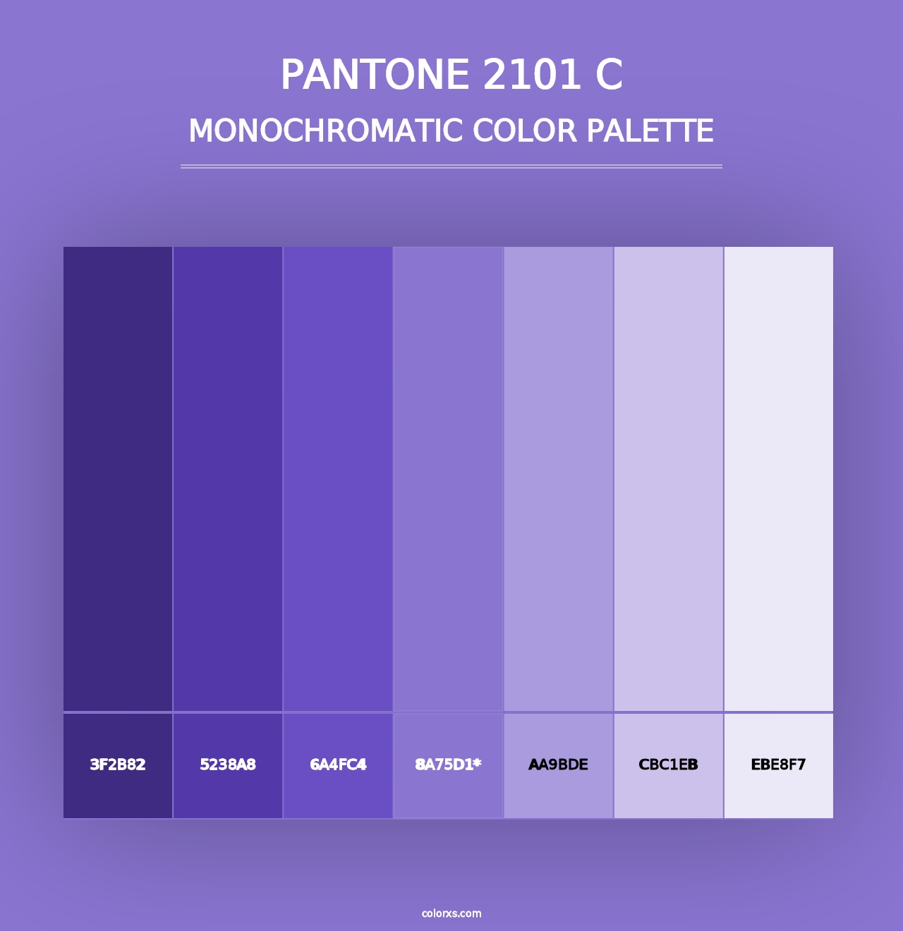 PANTONE 2101 C - Monochromatic Color Palette