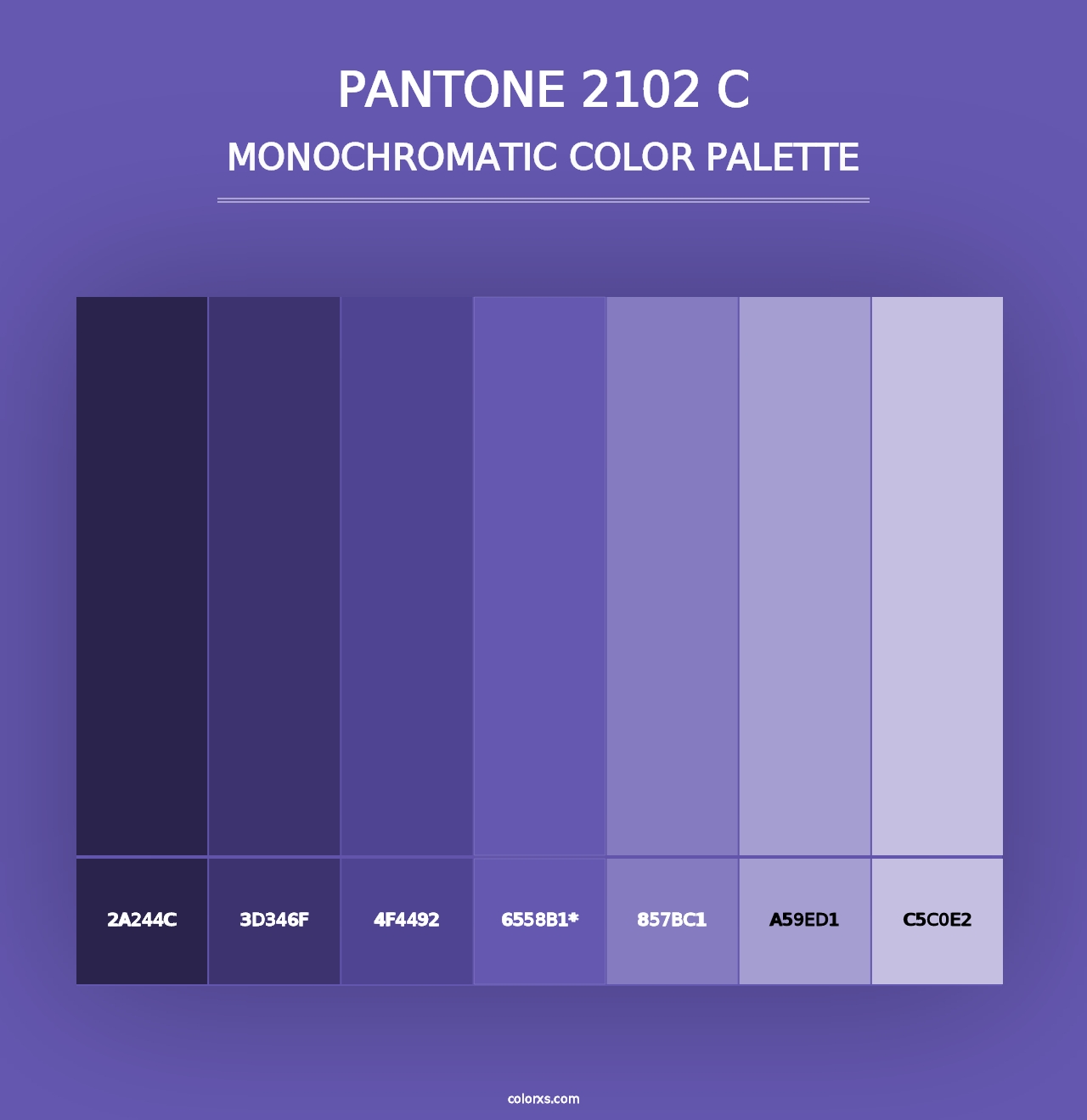 PANTONE 2102 C - Monochromatic Color Palette