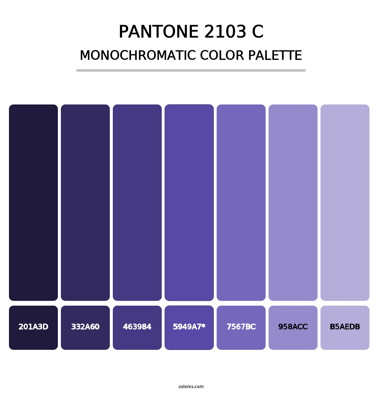 PANTONE 2103 C - Monochromatic Color Palette