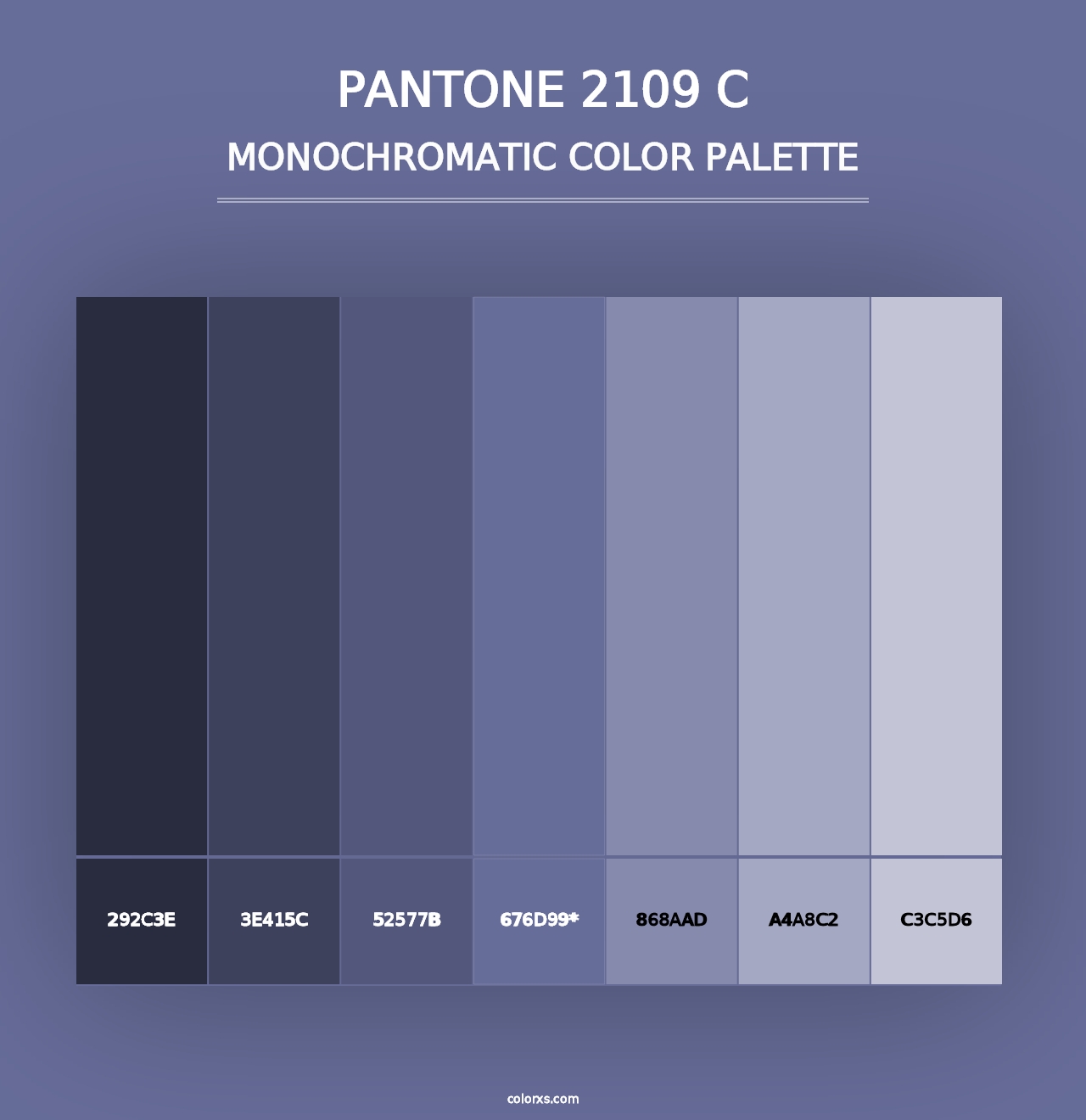 PANTONE 2109 C - Monochromatic Color Palette