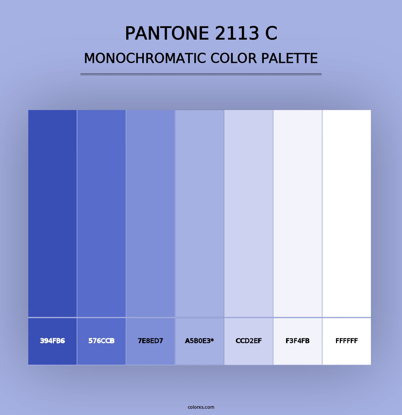 PANTONE 2113 C - Monochromatic Color Palette