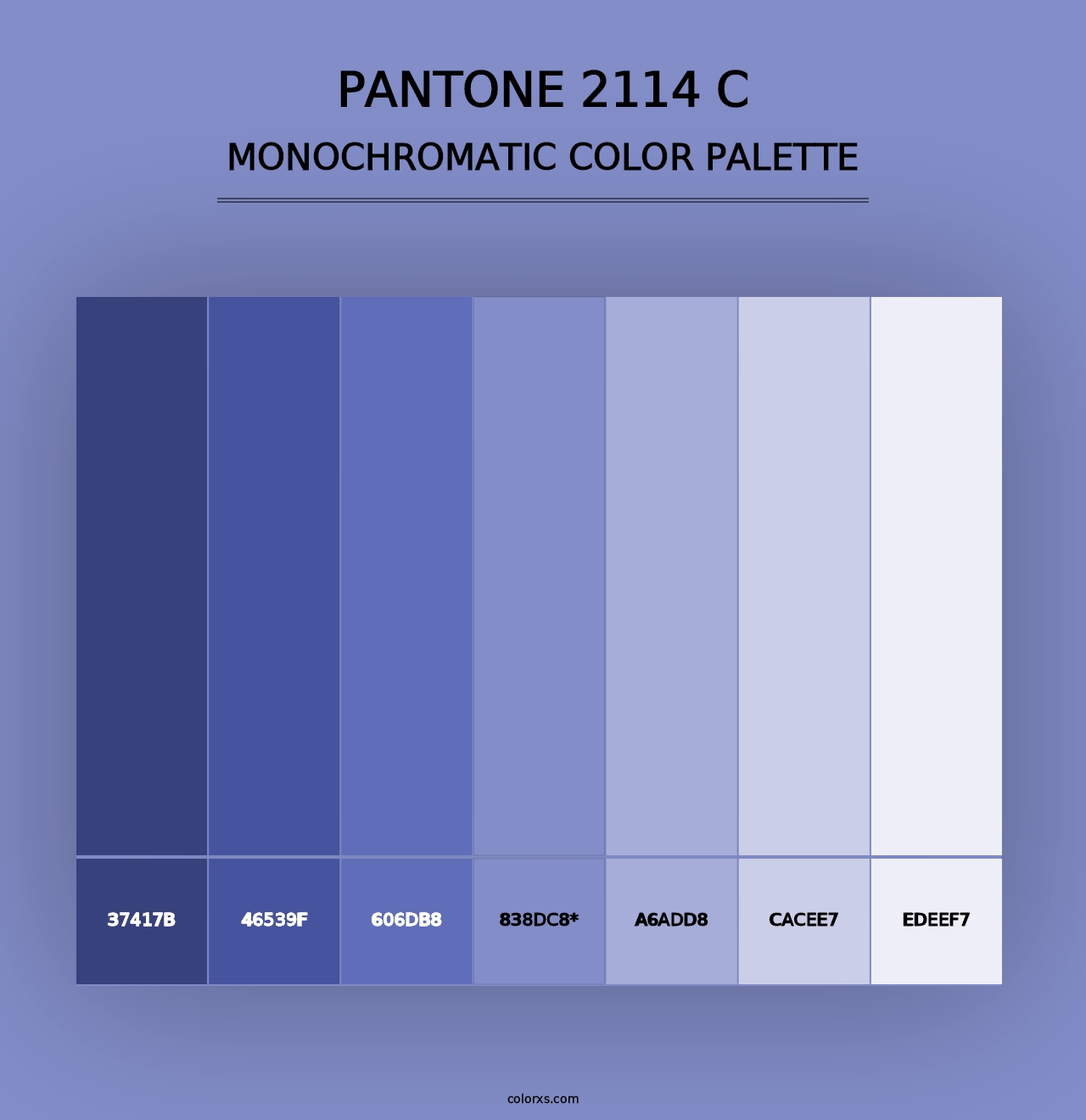 PANTONE 2114 C - Monochromatic Color Palette