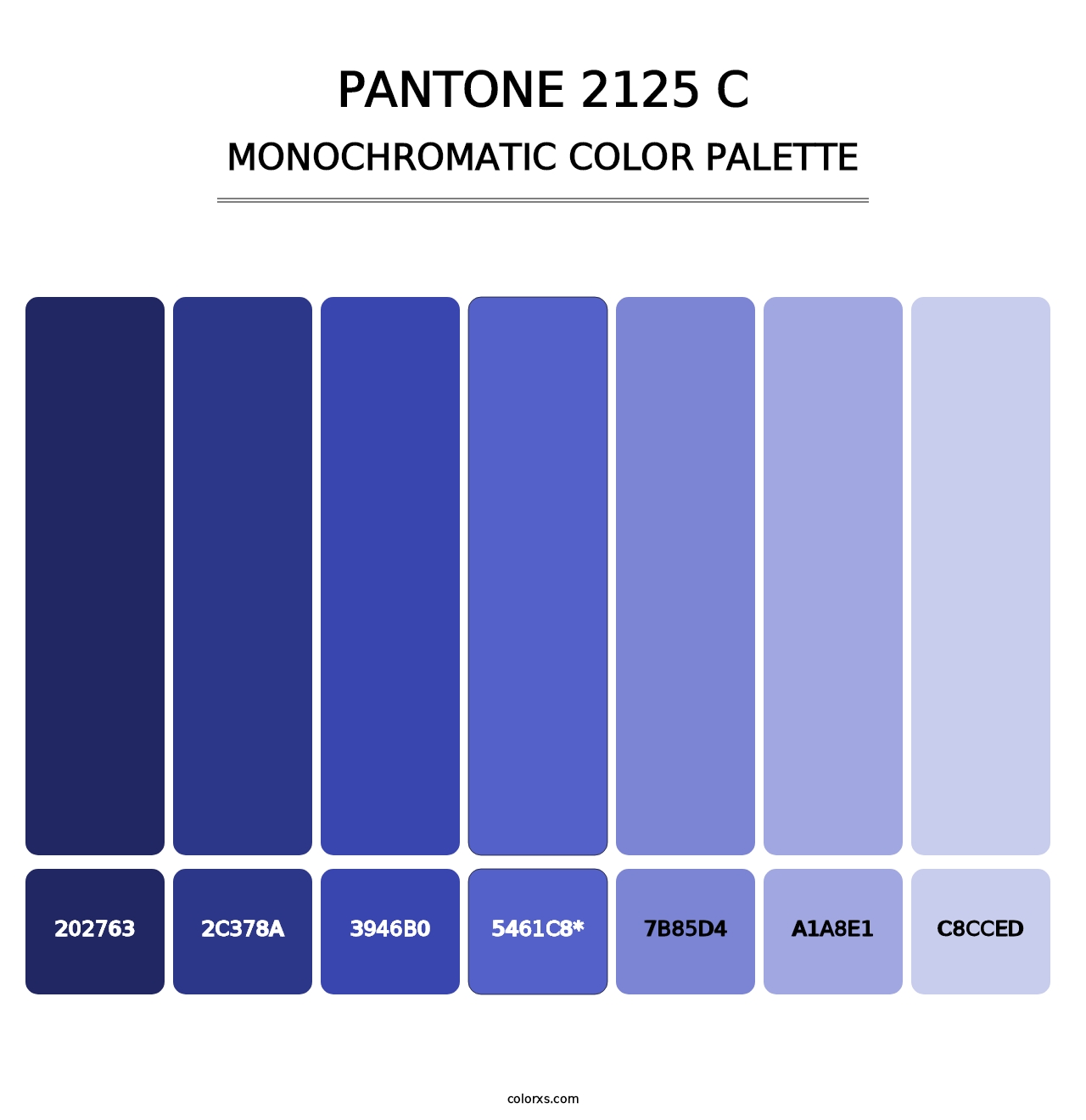 PANTONE 2125 C - Monochromatic Color Palette