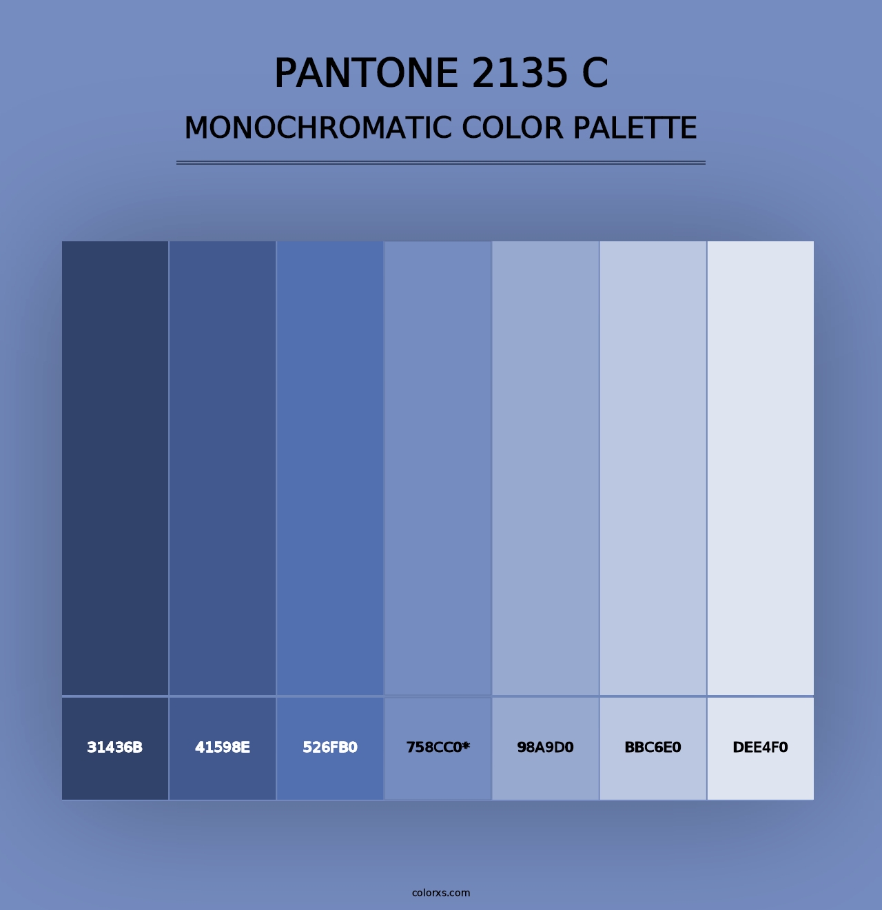 PANTONE 2135 C - Monochromatic Color Palette