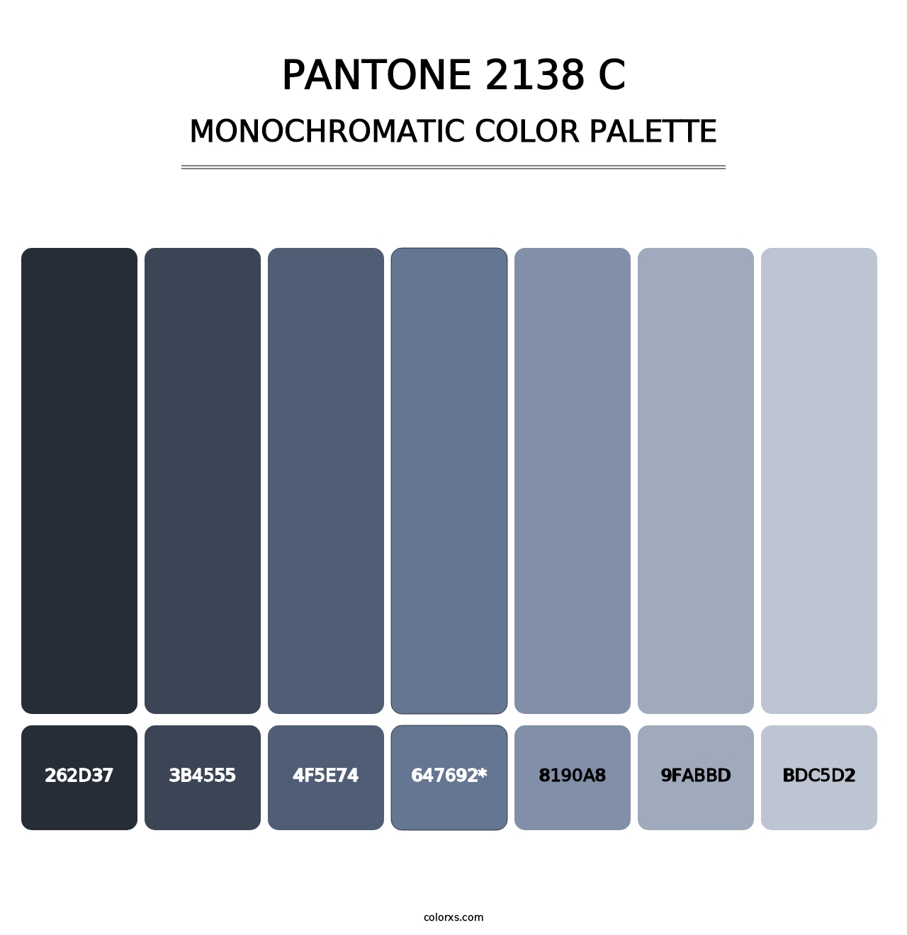 PANTONE 2138 C - Monochromatic Color Palette