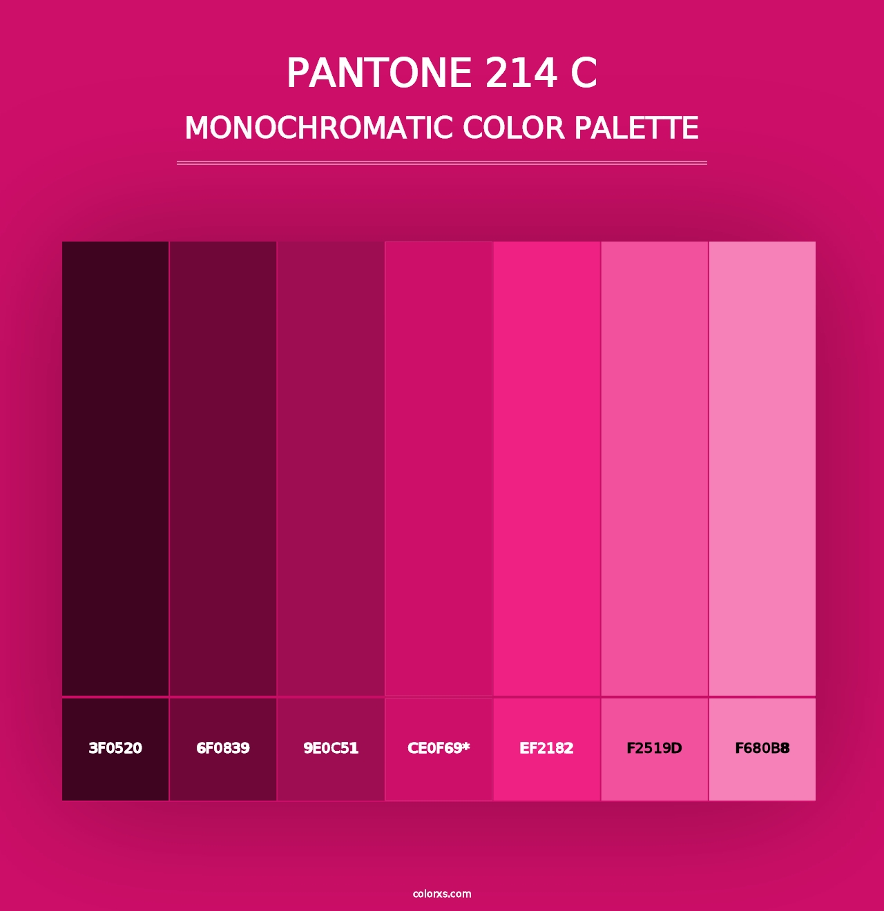 PANTONE 214 C - Monochromatic Color Palette