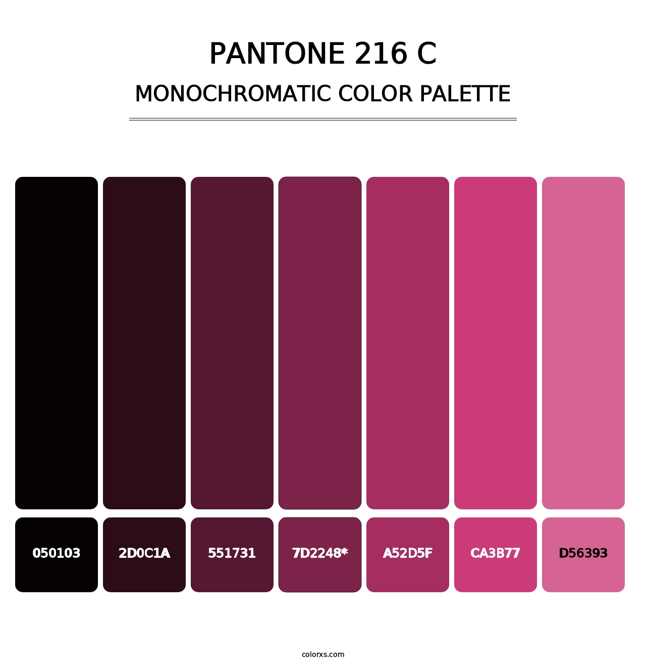 PANTONE 216 C - Monochromatic Color Palette