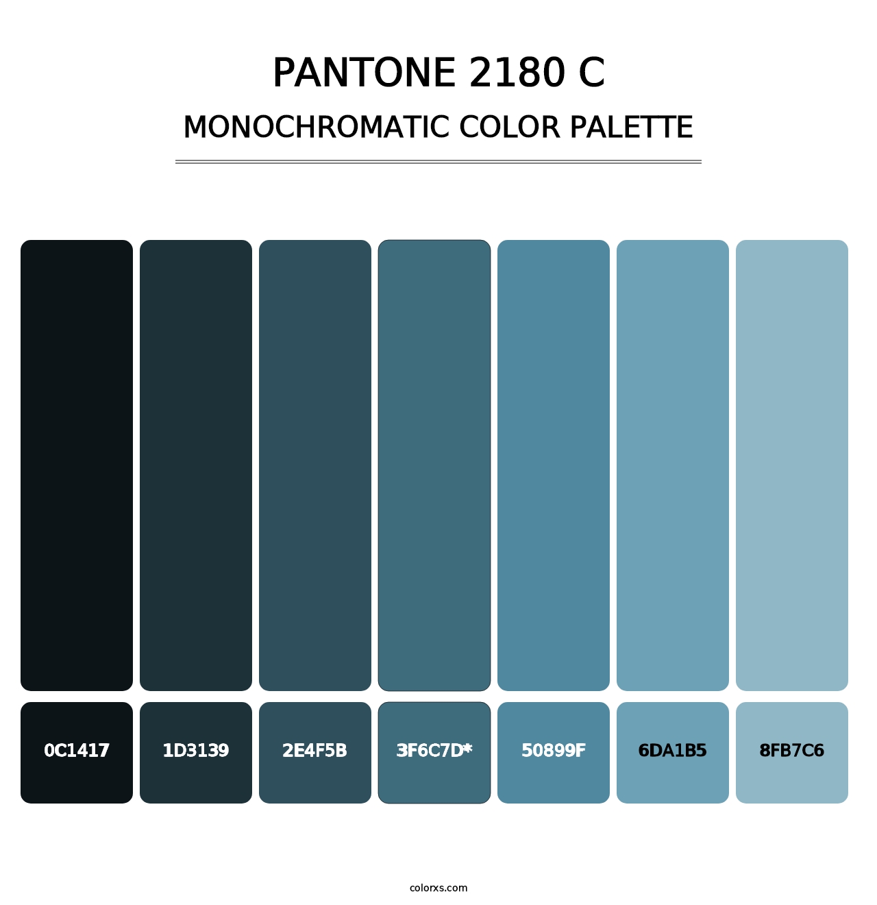 PANTONE 2180 C - Monochromatic Color Palette