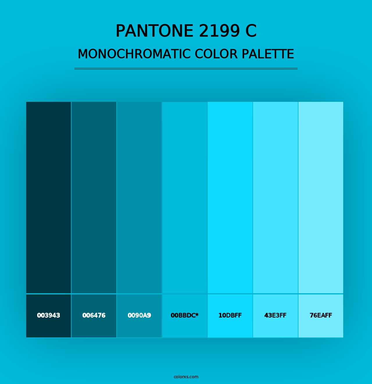 PANTONE 2199 C - Monochromatic Color Palette