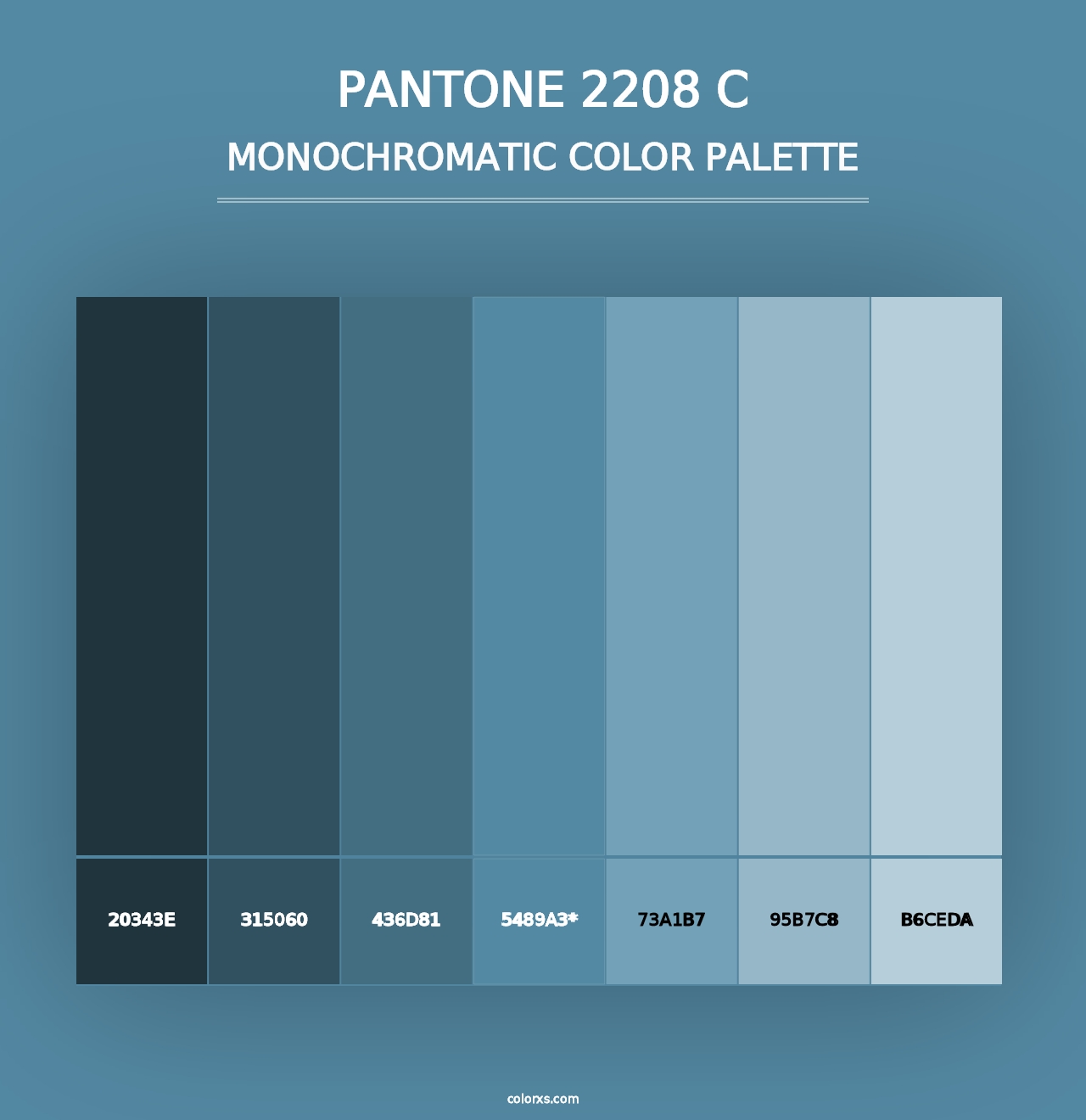 PANTONE 2208 C - Monochromatic Color Palette