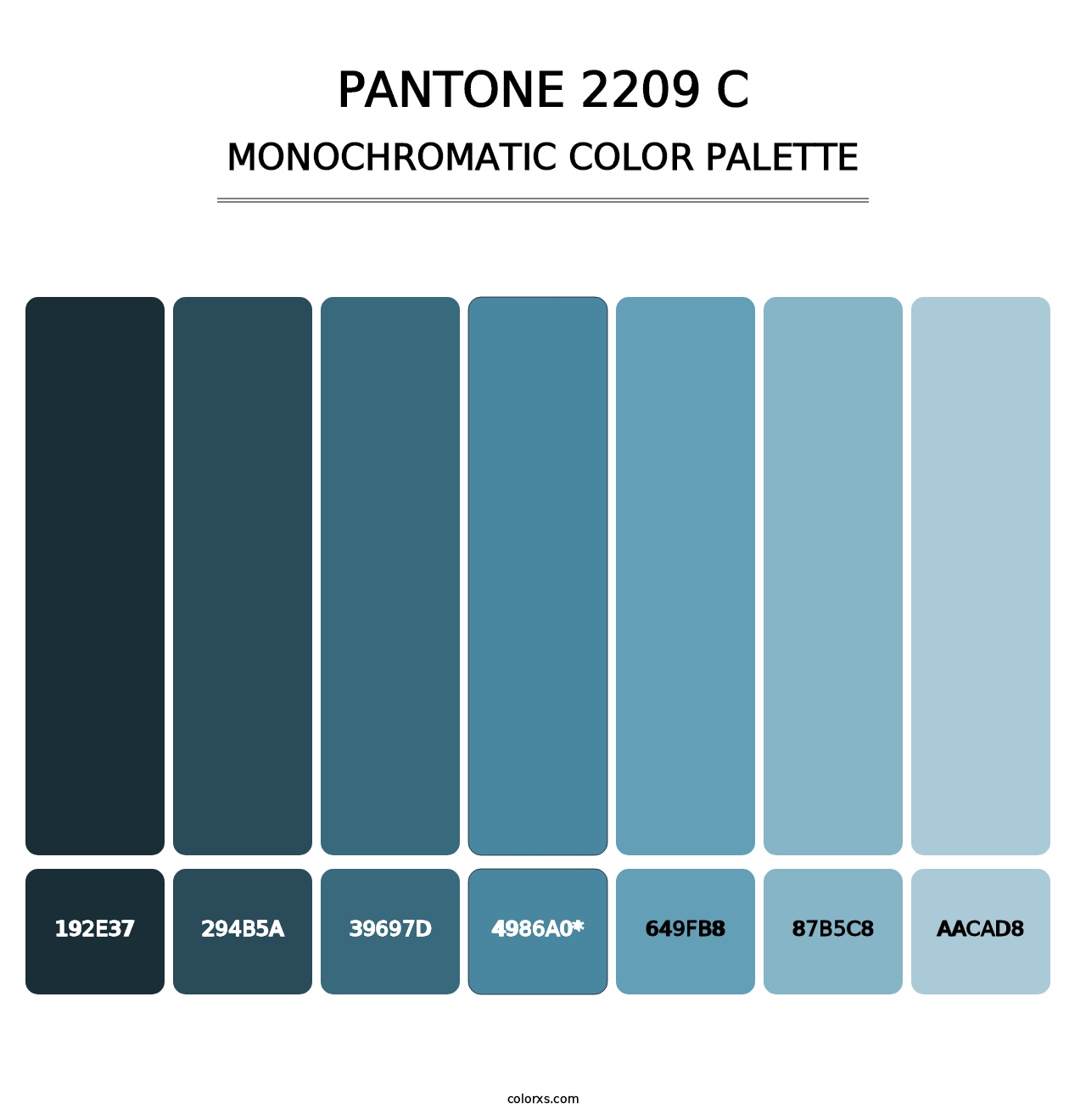 PANTONE 2209 C - Monochromatic Color Palette