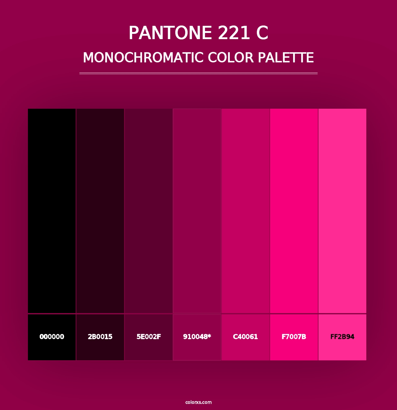 PANTONE 221 C - Monochromatic Color Palette