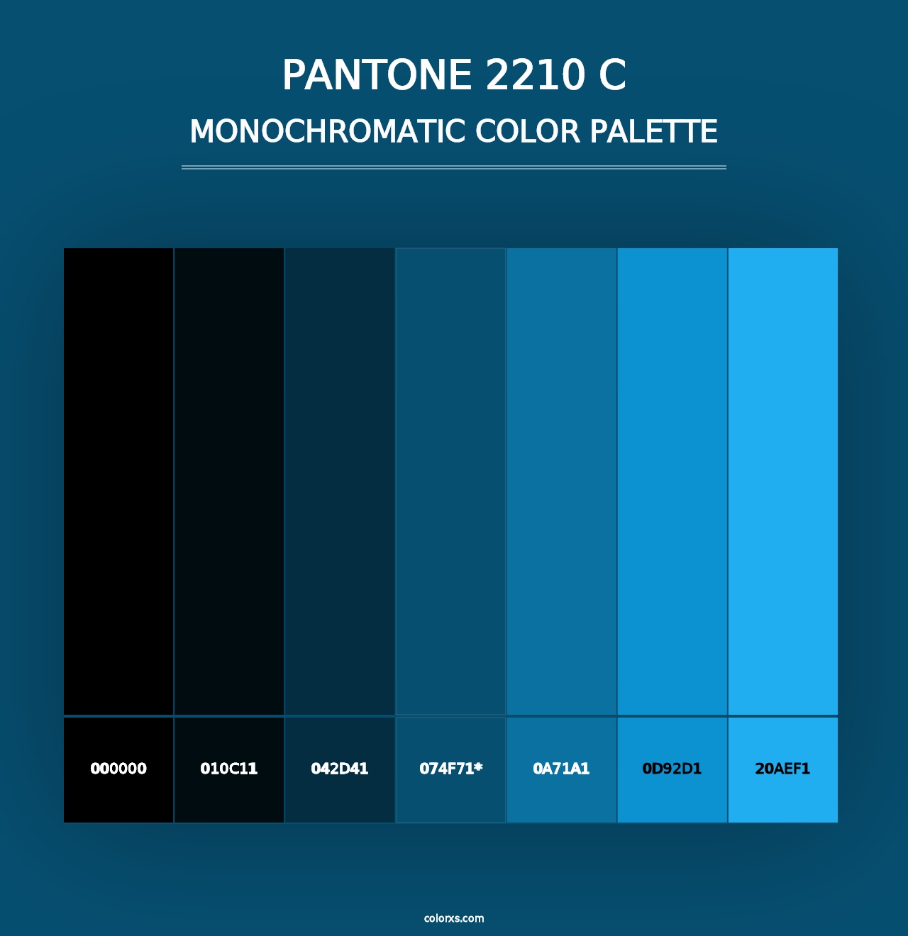 PANTONE 2210 C - Monochromatic Color Palette