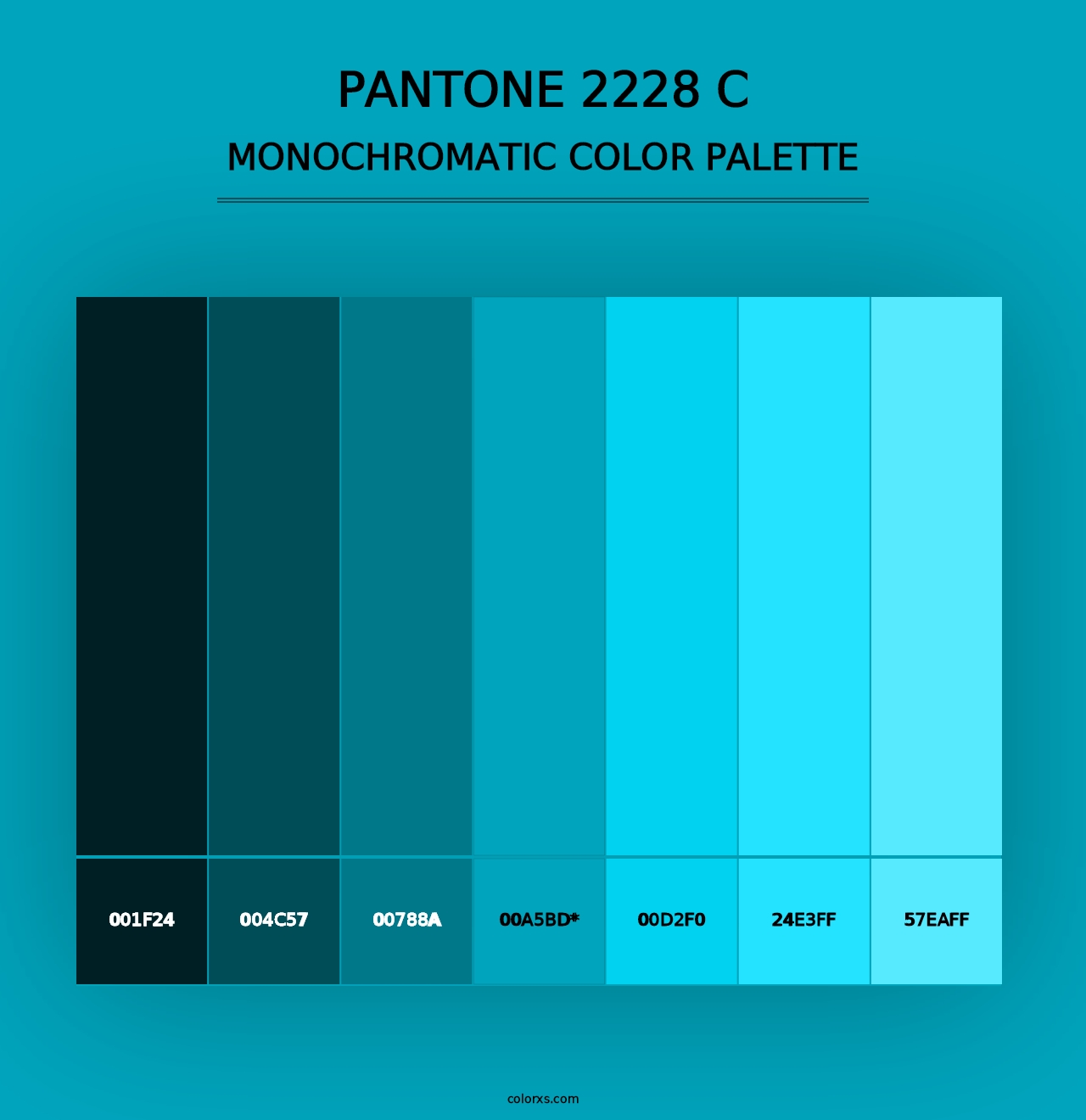 PANTONE 2228 C - Monochromatic Color Palette