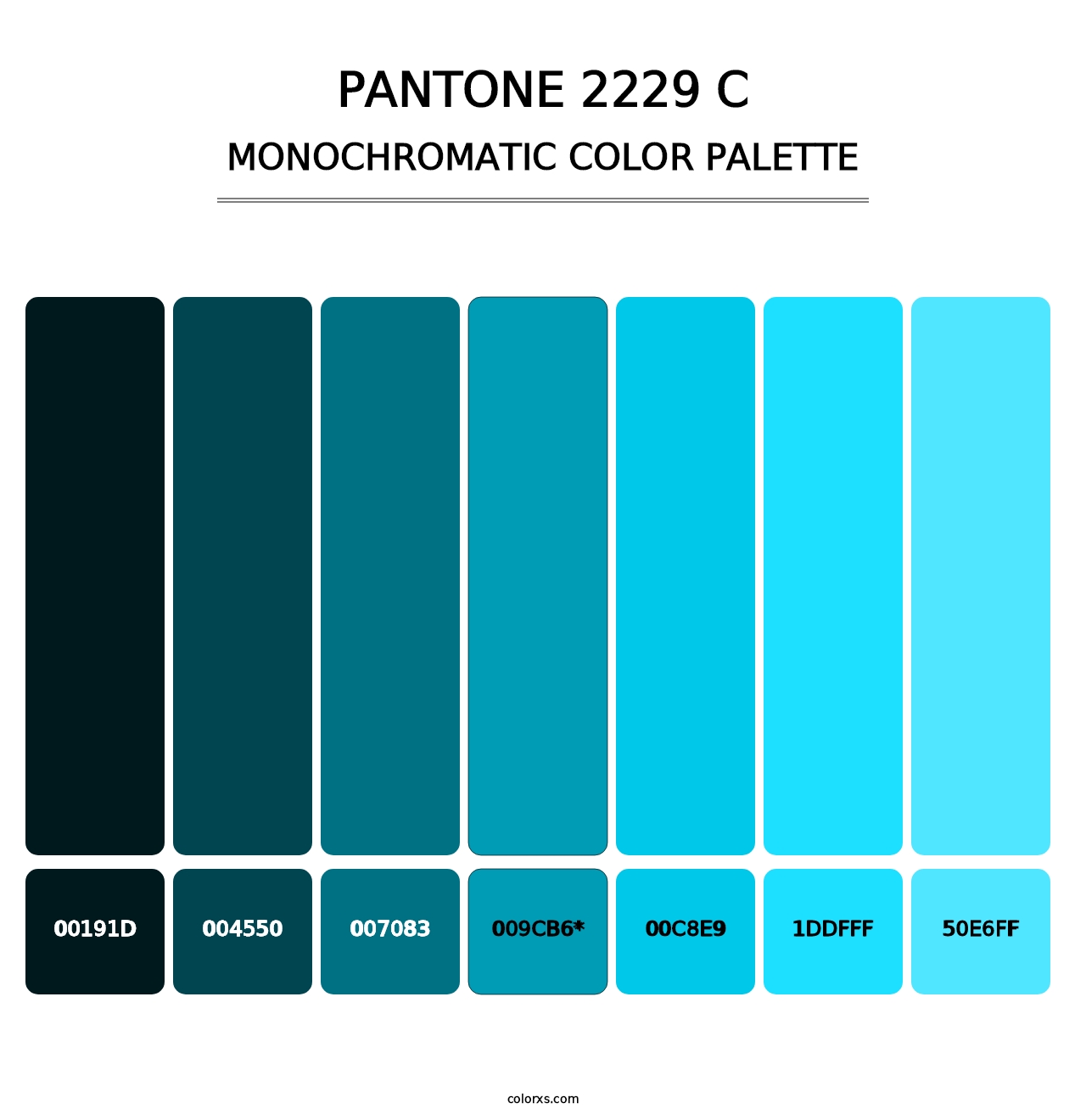 PANTONE 2229 C - Monochromatic Color Palette