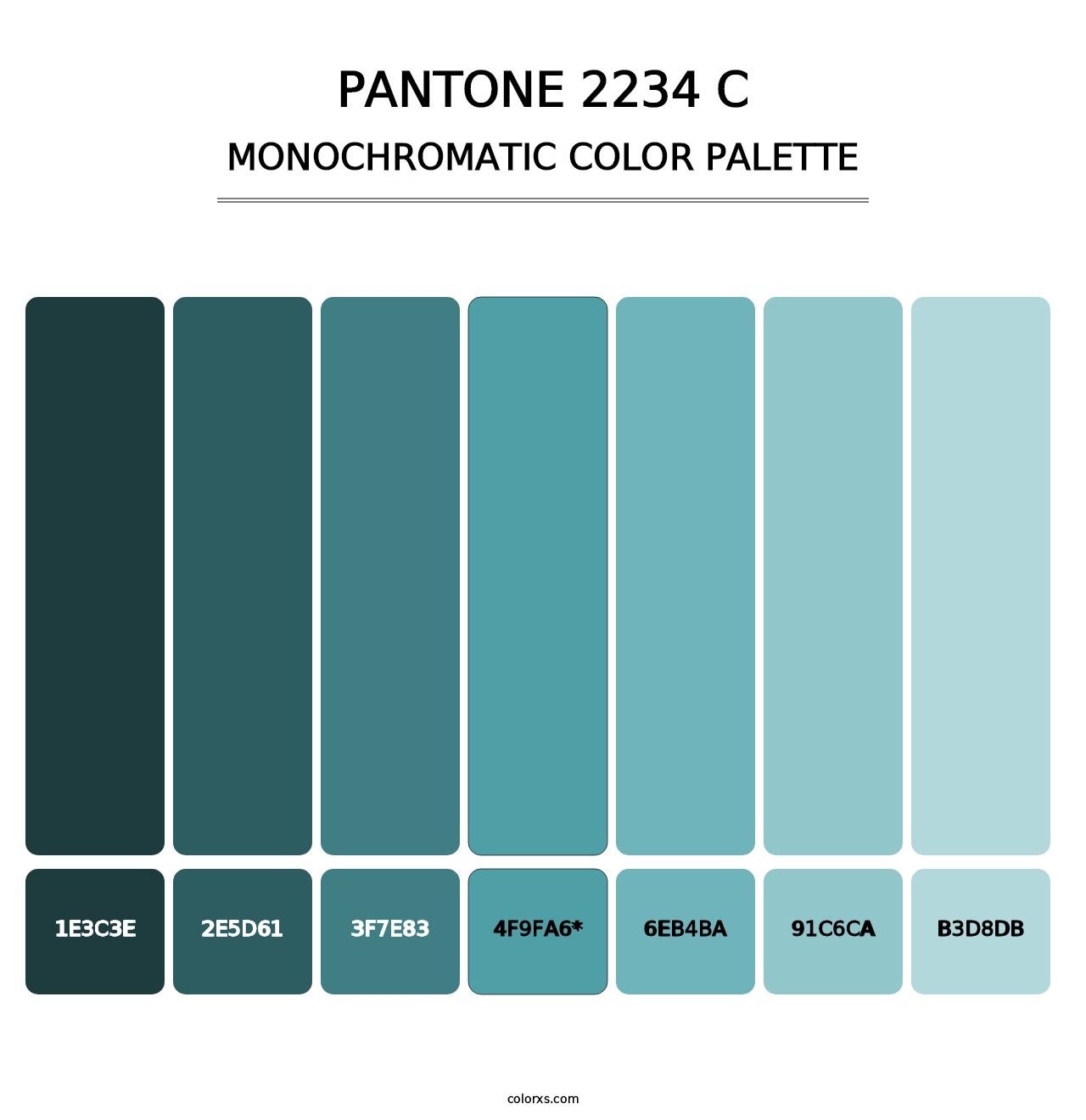 PANTONE 2234 C - Monochromatic Color Palette