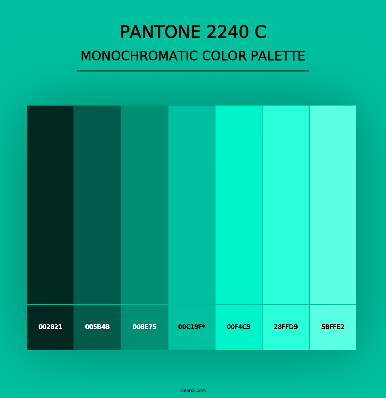 PANTONE 2240 C - Monochromatic Color Palette