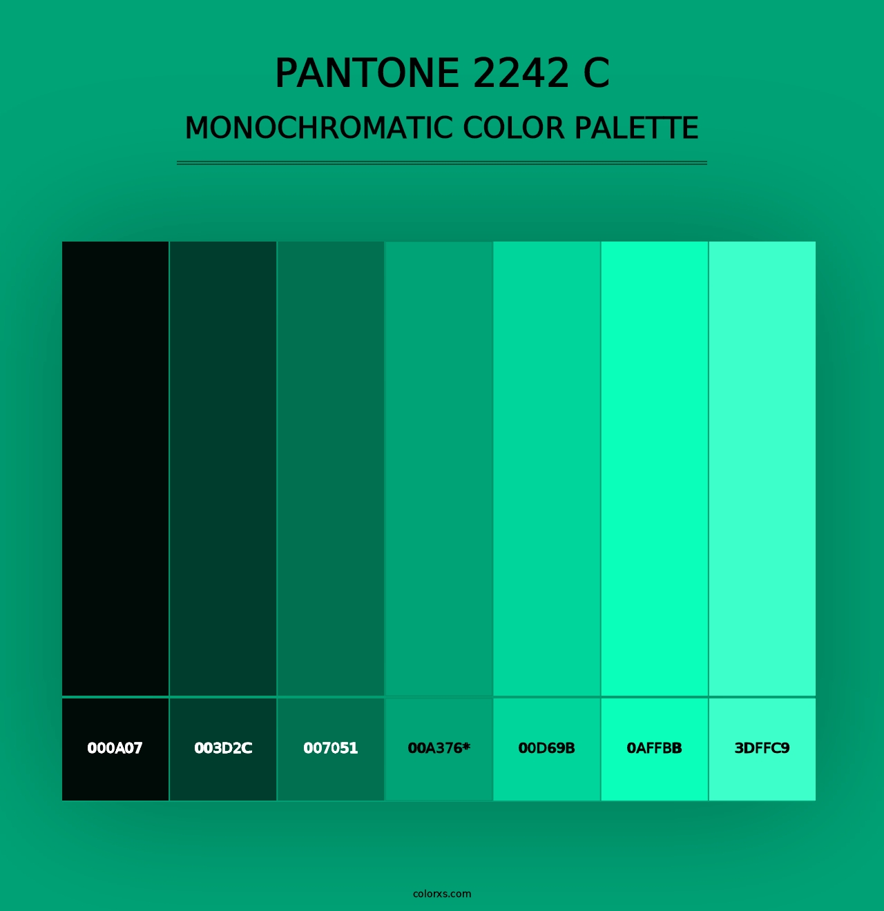 PANTONE 2242 C - Monochromatic Color Palette