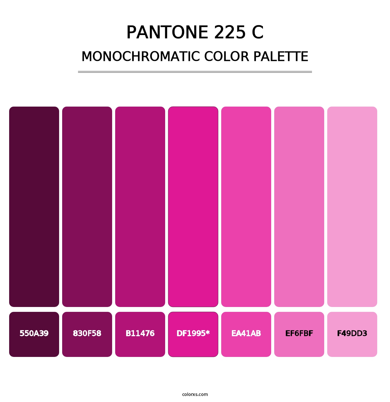 PANTONE 225 C - Monochromatic Color Palette