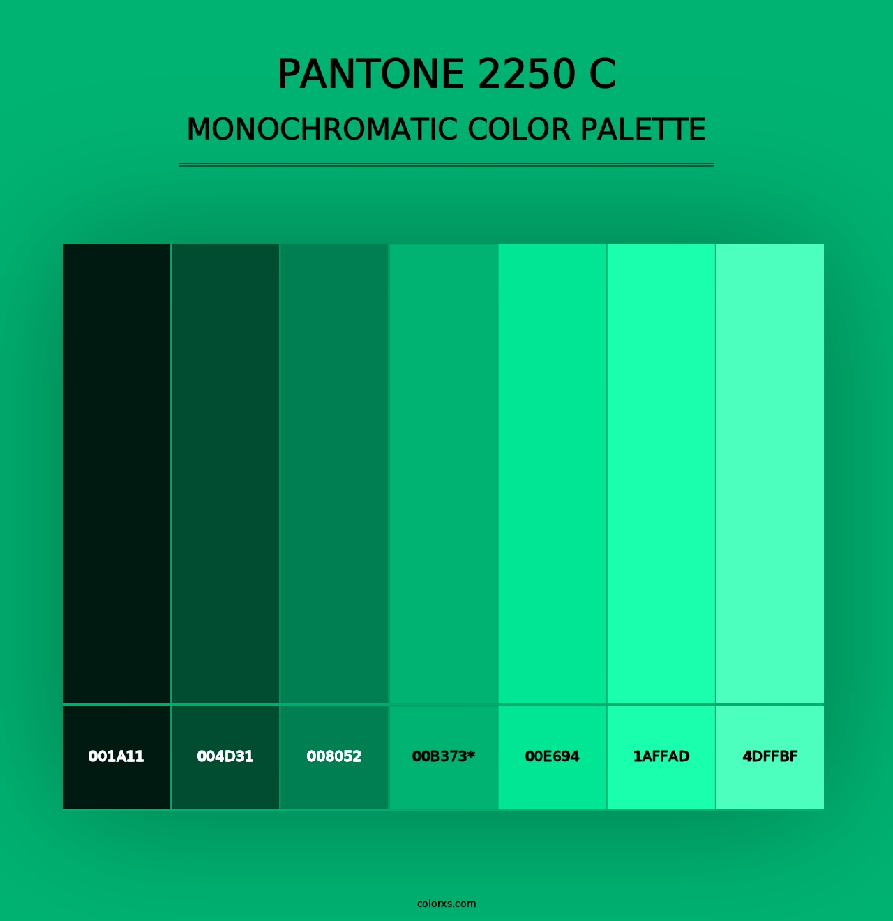 PANTONE 2250 C - Monochromatic Color Palette